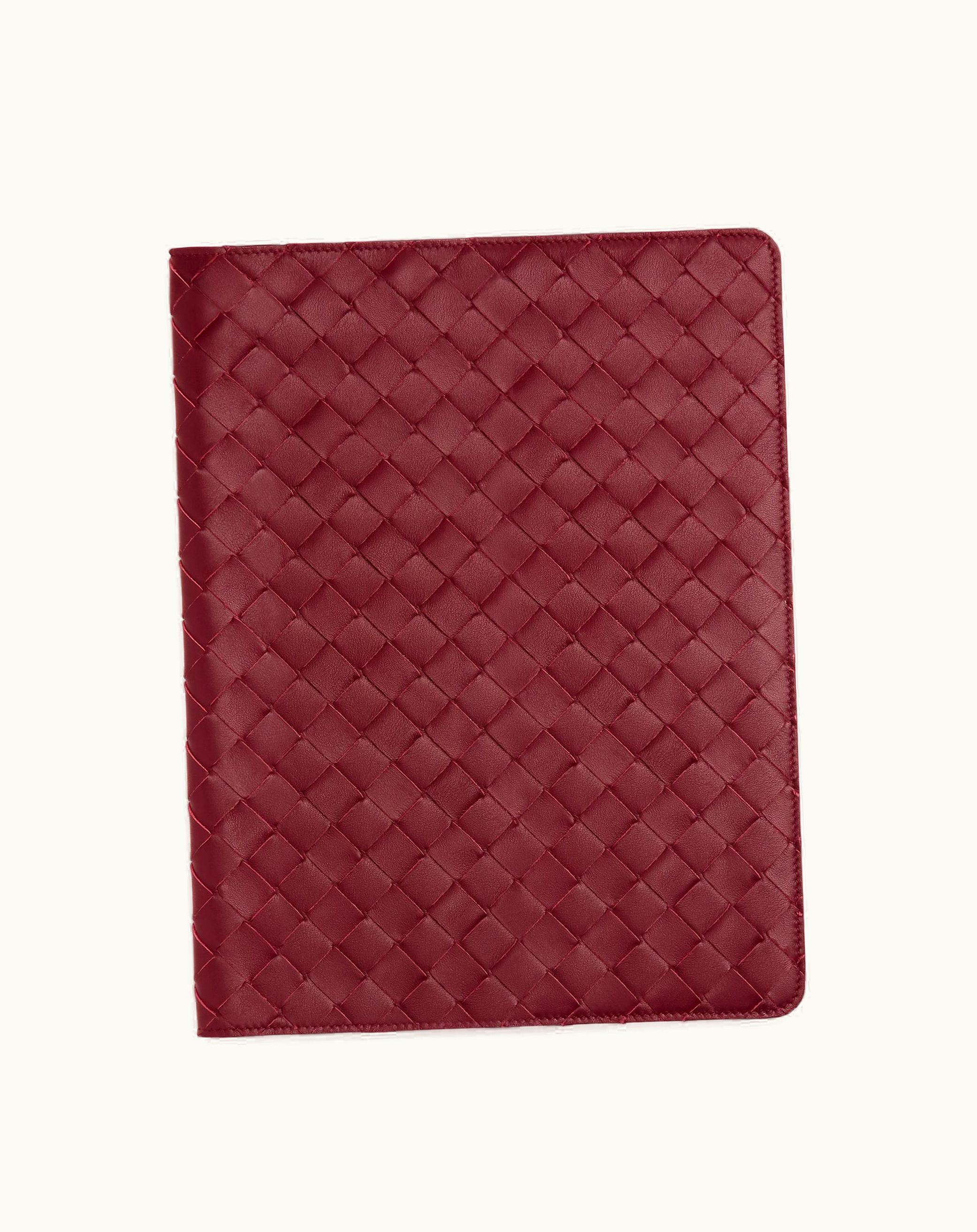 Bottega Veneta Bottega Veneta Maxi Intrecciato Notebook Cover In Bordeaux