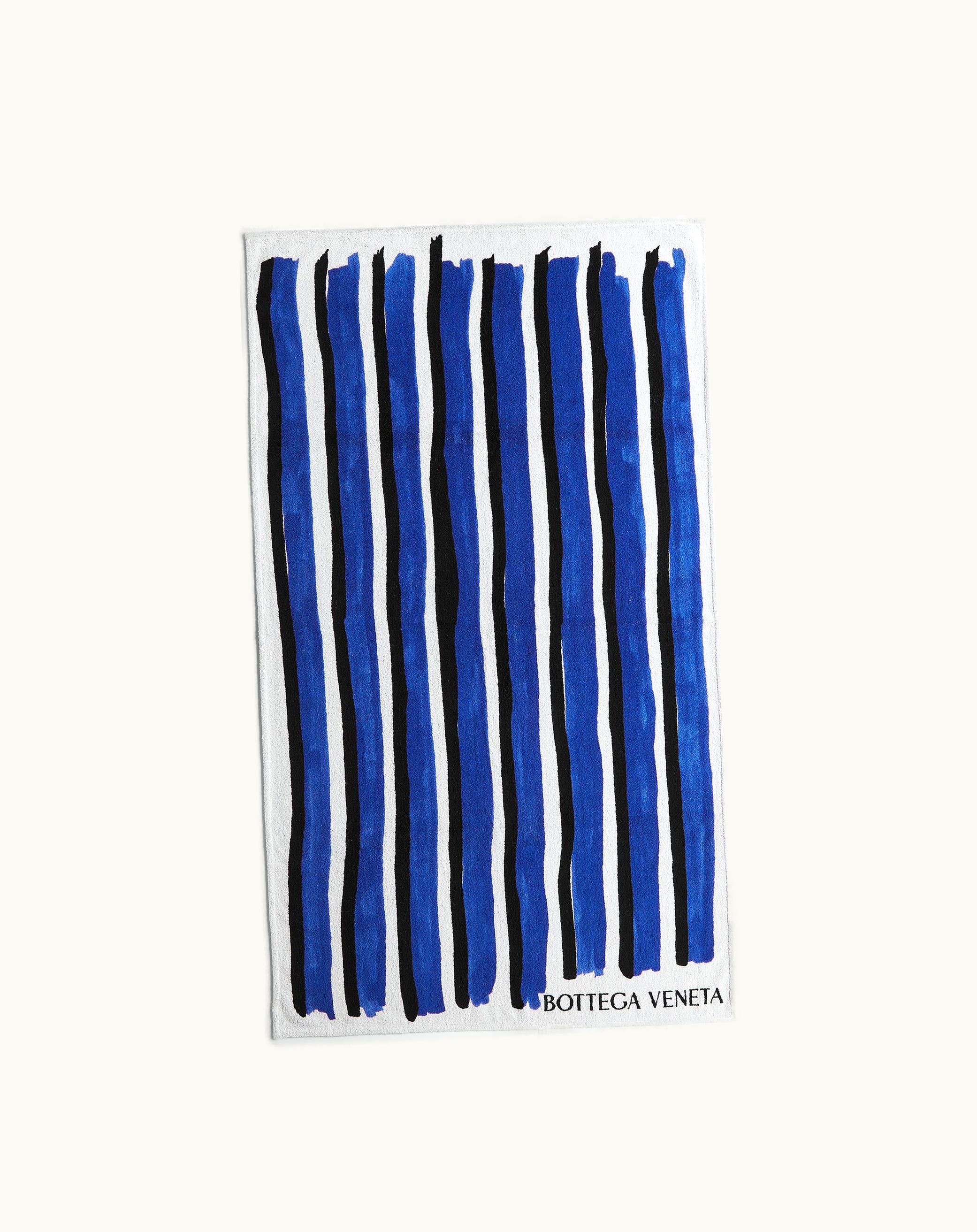 Bottega Veneta Bottega Veneta Women's Striped Cotton Beach Towel In Blue / Black