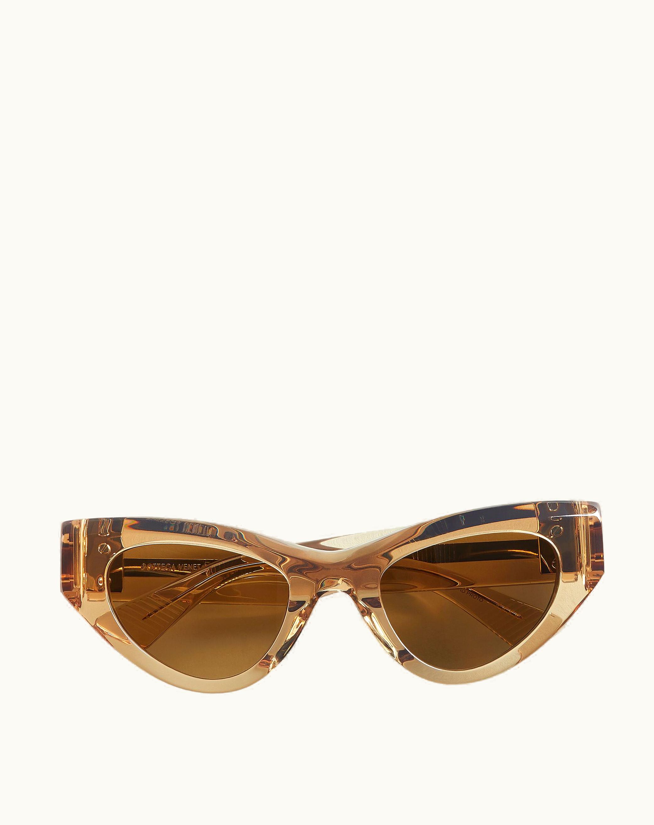 Bottega Veneta Bottega Veneta Angle Acetate Cat Eye Sunglasses In Brown / Bronze