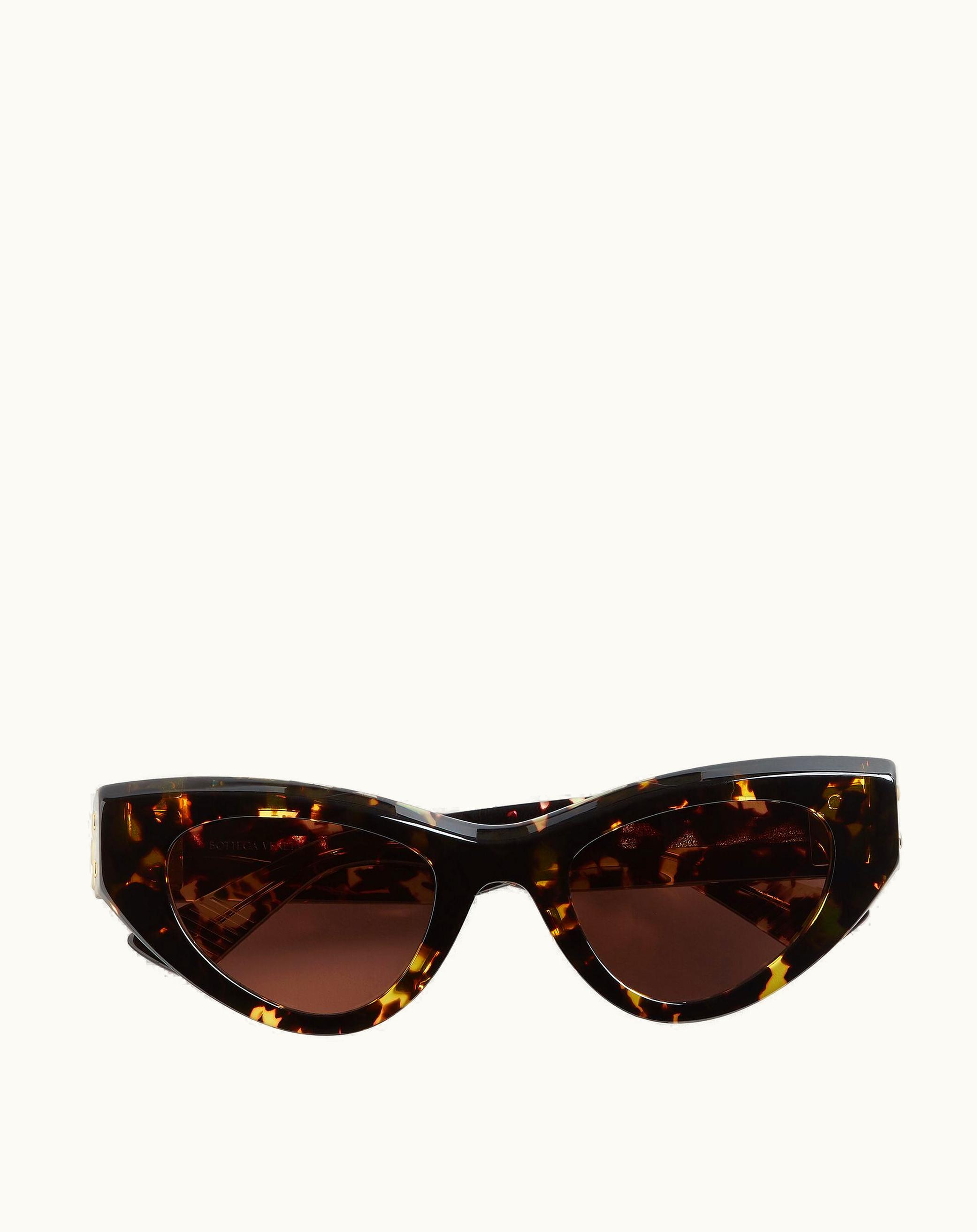 Bottega Veneta Bottega Veneta Angle Acetate Cat Eye Sunglasses In Havana / Brown