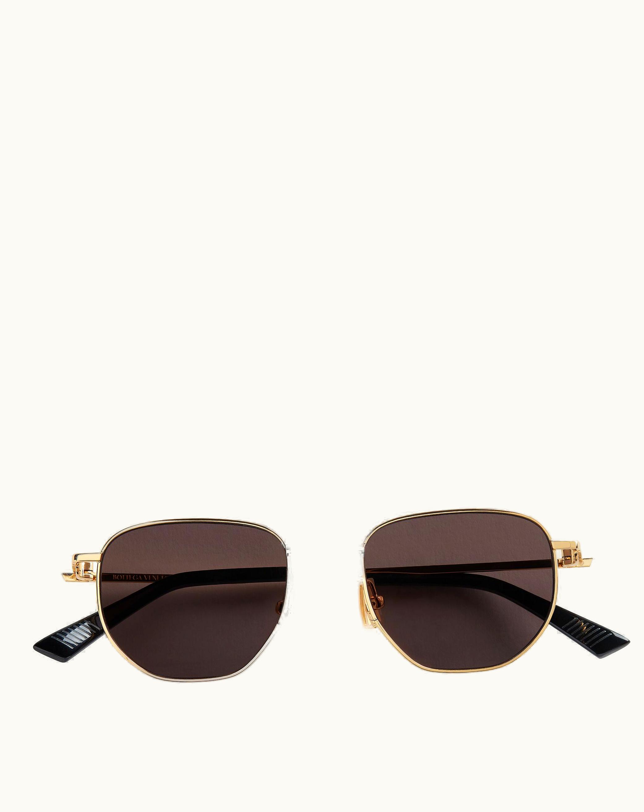 Bottega Veneta Bottega Veneta Split Panthos Sunglasses In Gold / Grey