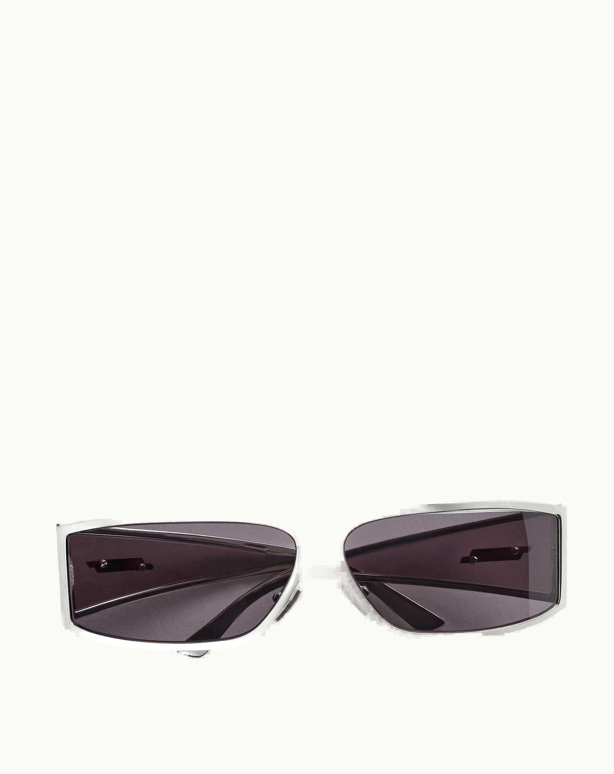 Bottega Veneta Bottega Veneta Bangle Wraparound Sunglasses In Silver / Grey