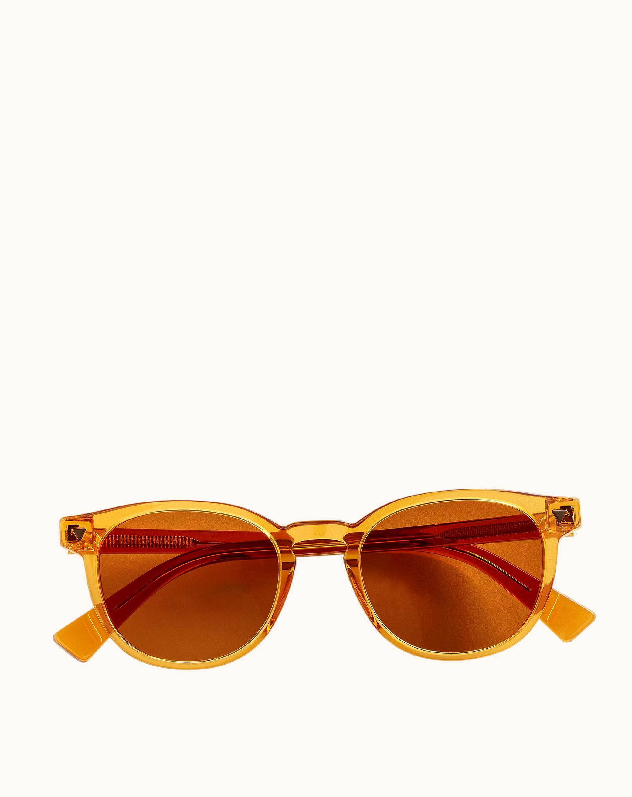 Bottega Veneta Bottega Veneta Men's Soft Recycled Acetate Panthos Sunglasses In Yellow / Brown