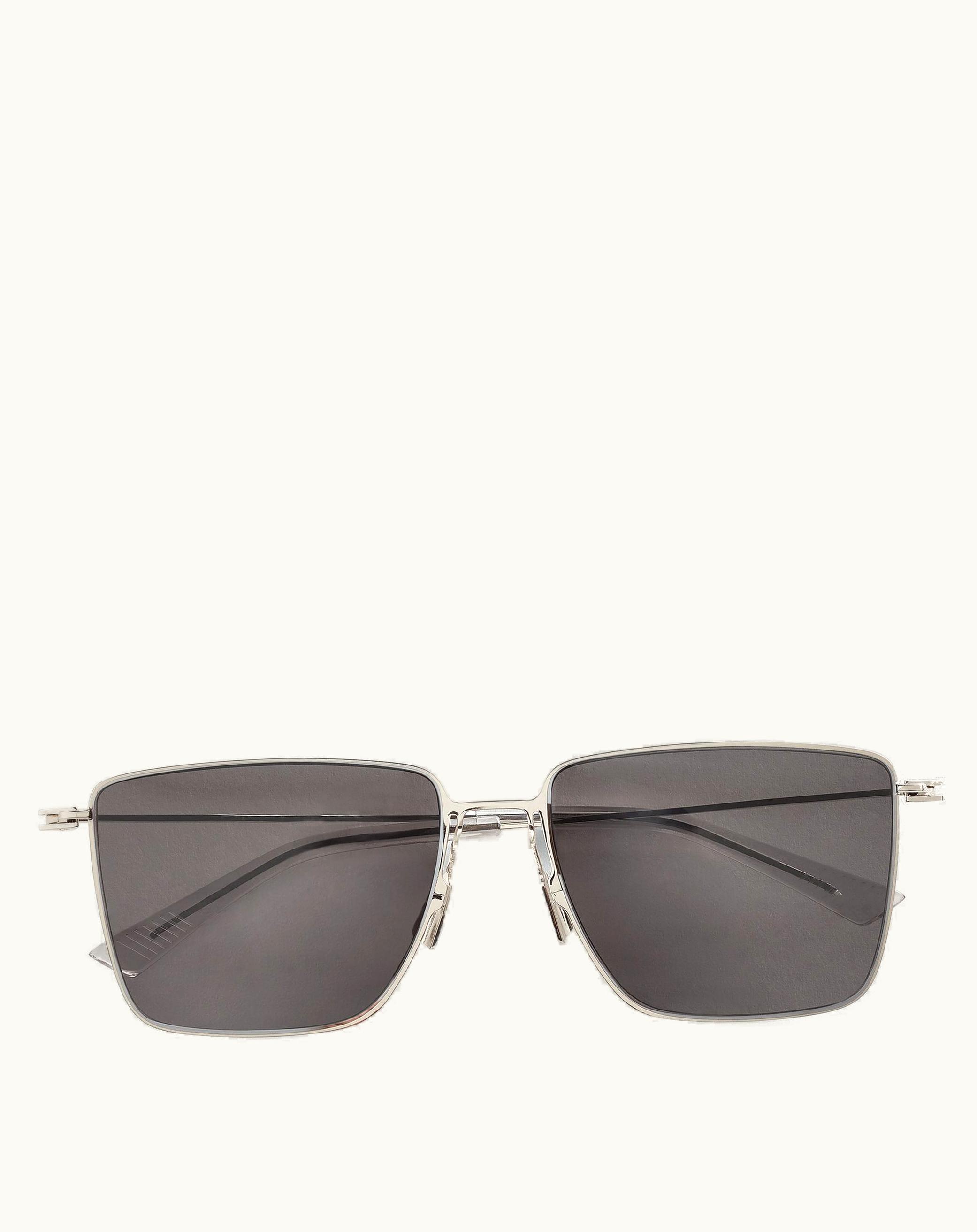 Bottega Veneta Bottega Veneta Men's Ultrathin Metal Rectangular Sunglasses In Silver