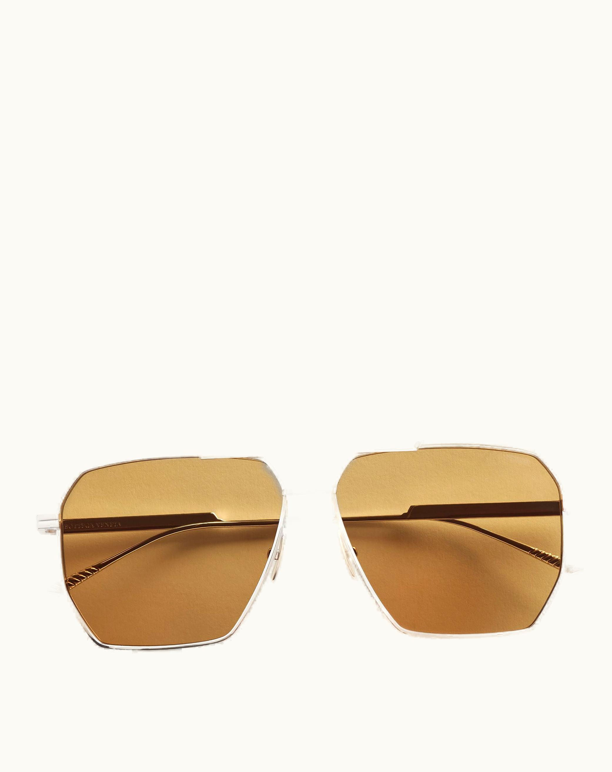 Bottega Veneta Bottega Veneta Men's Classic Aviator Sunglasses In Silver / Brown