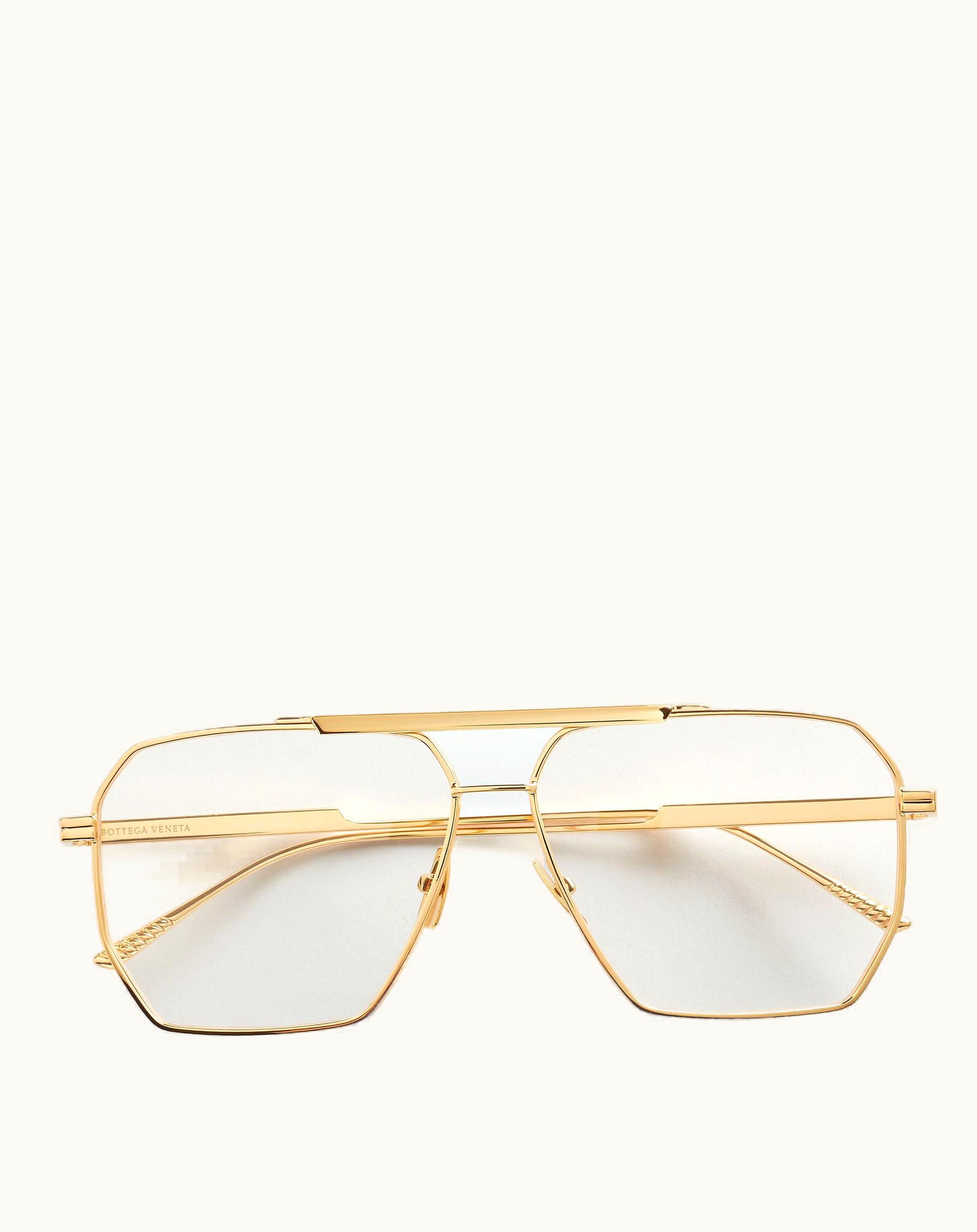 Bottega Veneta Bottega Veneta Men's Classic Aviator Sunglasses In Gold / Transparent