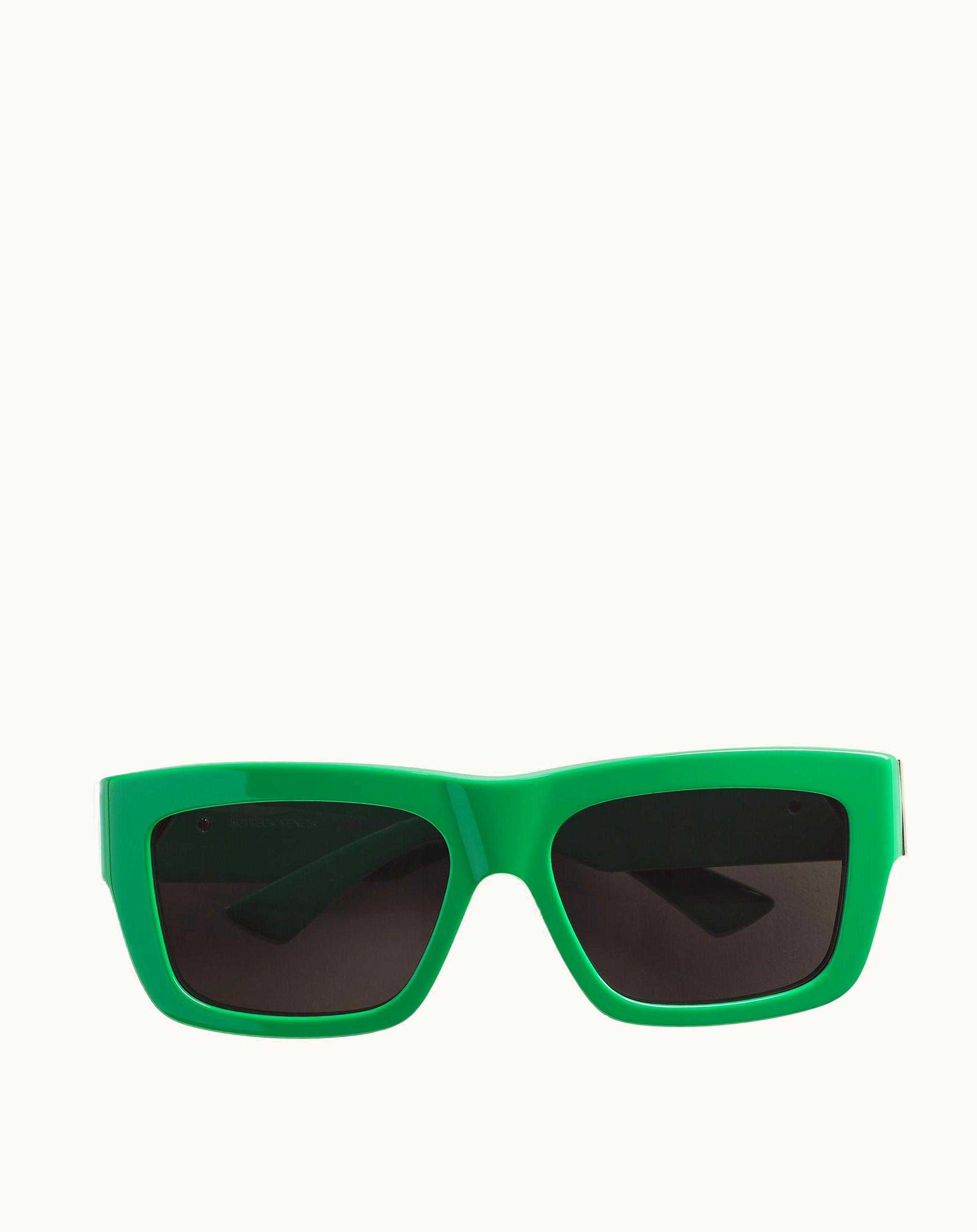 Bottega Veneta Bottega Veneta Women's Angle Acetate Square Sunglasses In Green / Grey