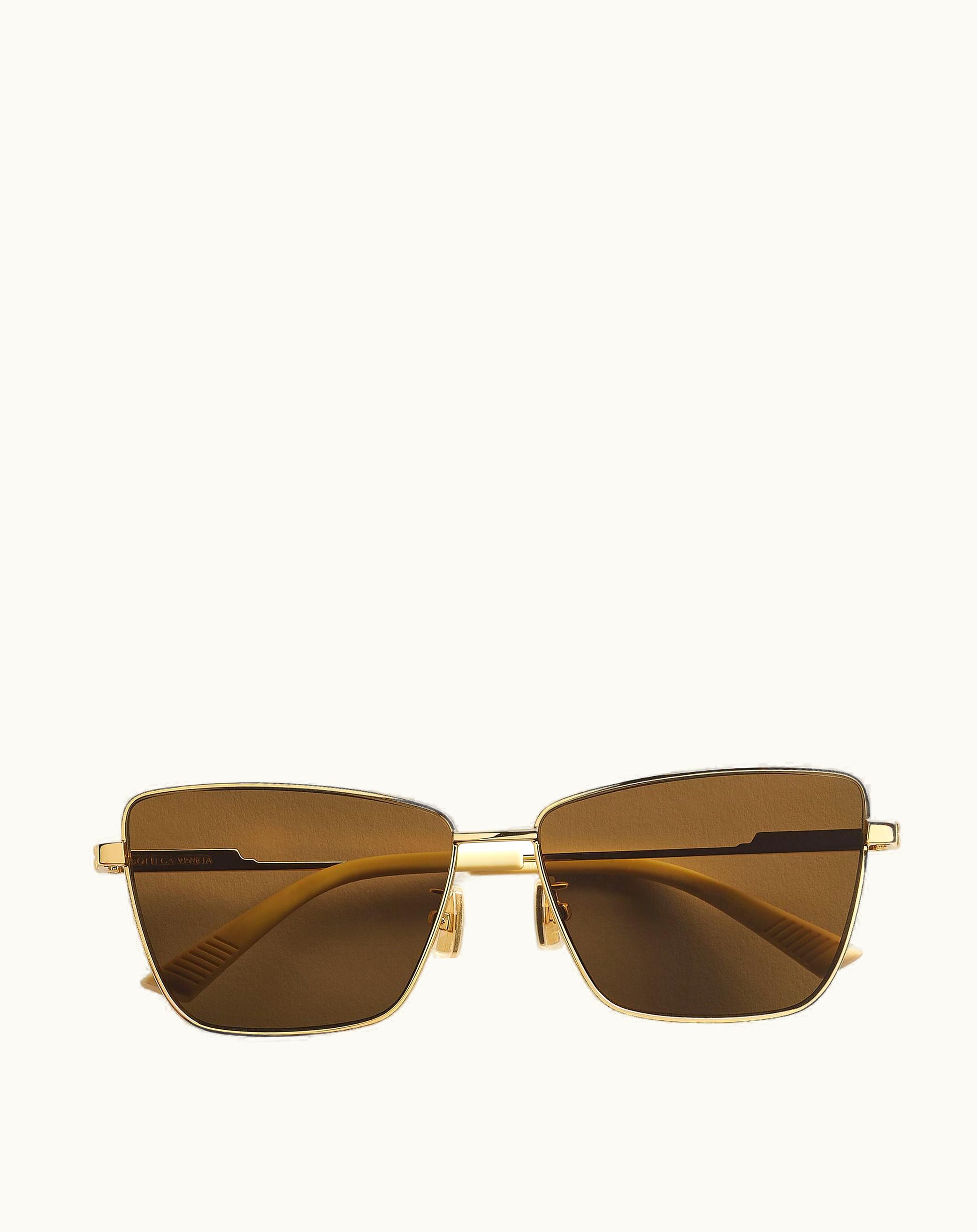 Bottega Veneta Bottega Veneta Women's Classic Metal Square Sunglasses In Gold / Brown