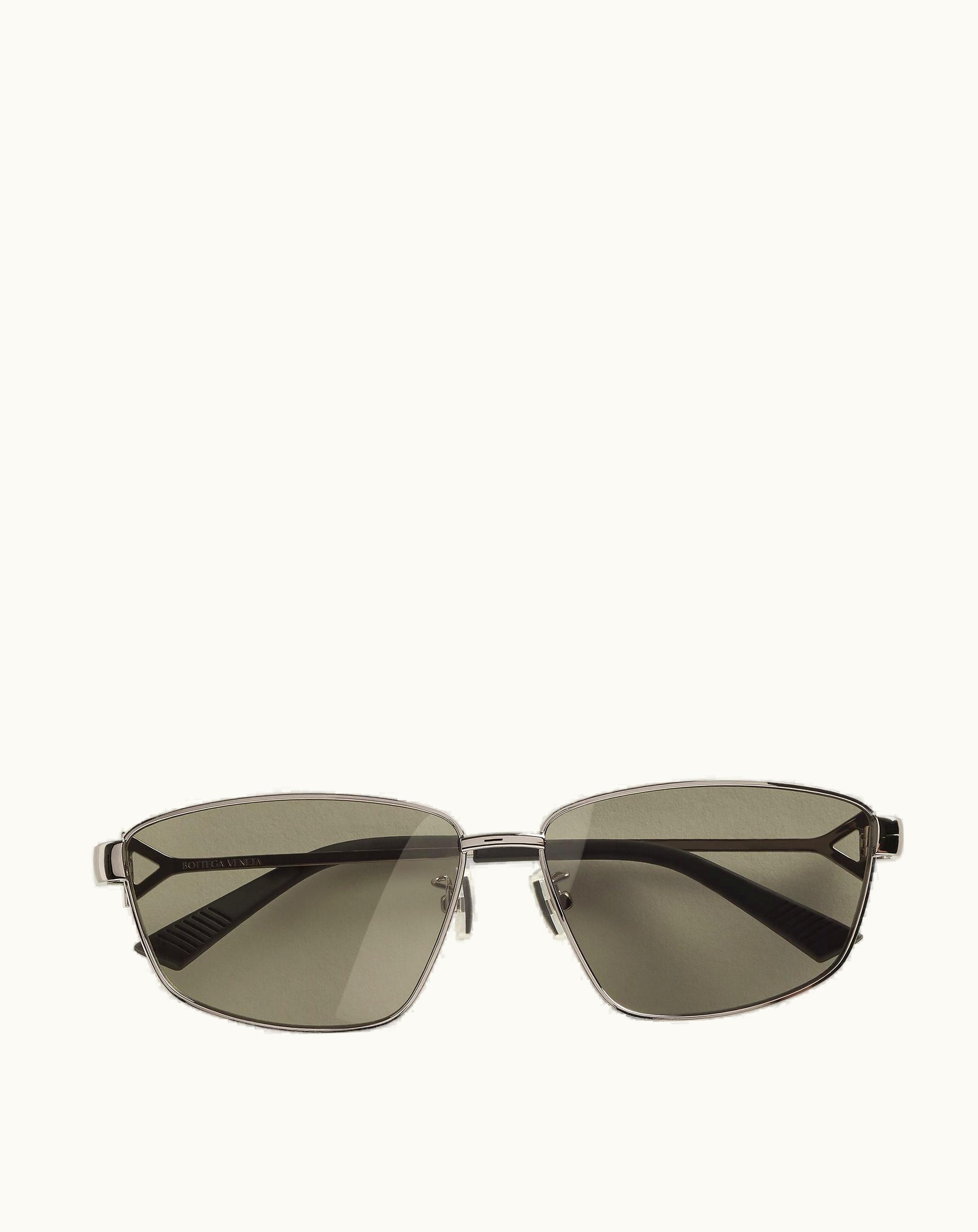 Bottega Veneta Bottega Veneta Turn Square Sunglasses In Ruthenium / Grey