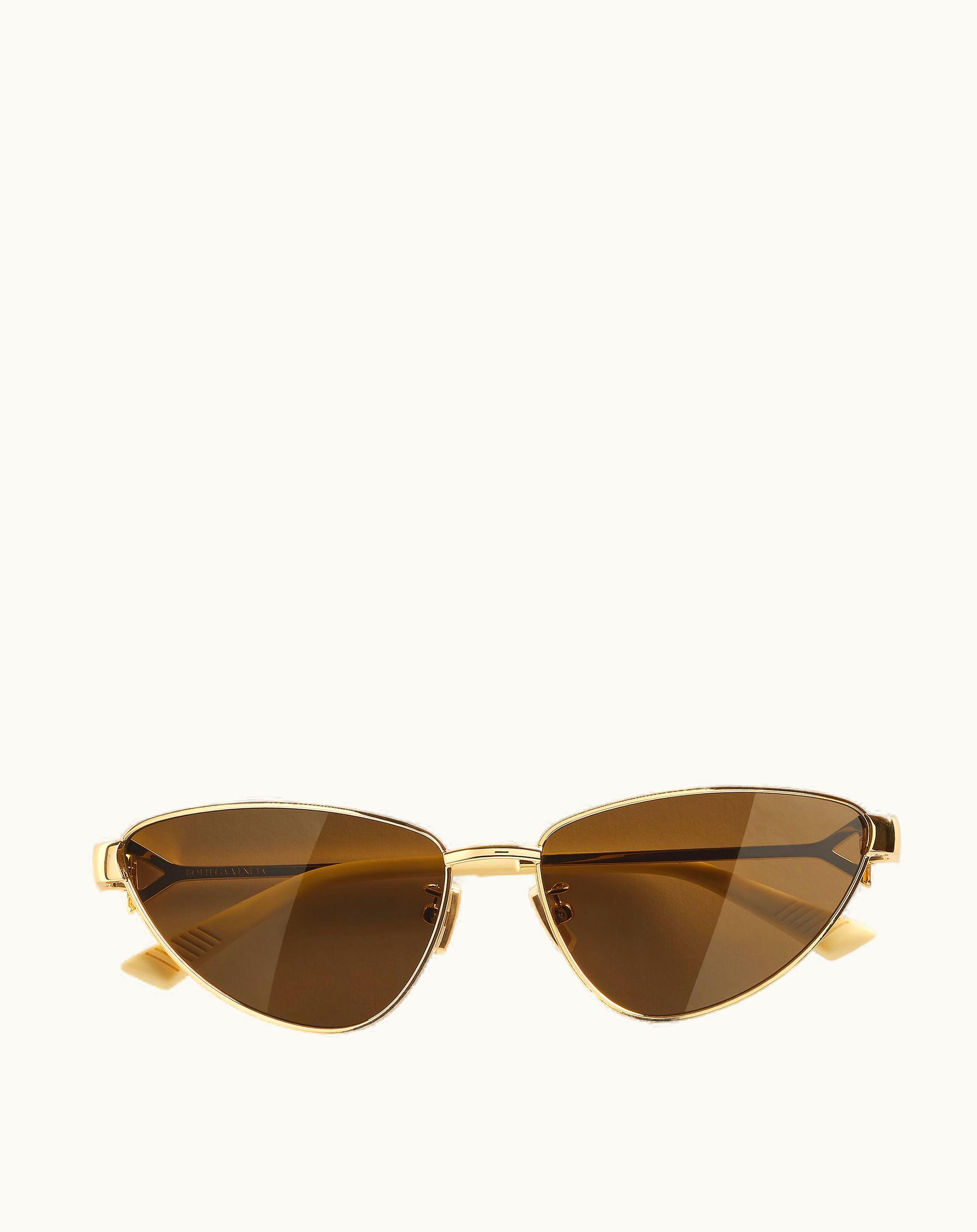 Bottega Veneta Bottega Veneta Turn Cat-Eye Sunglasses In Gold / Brown
