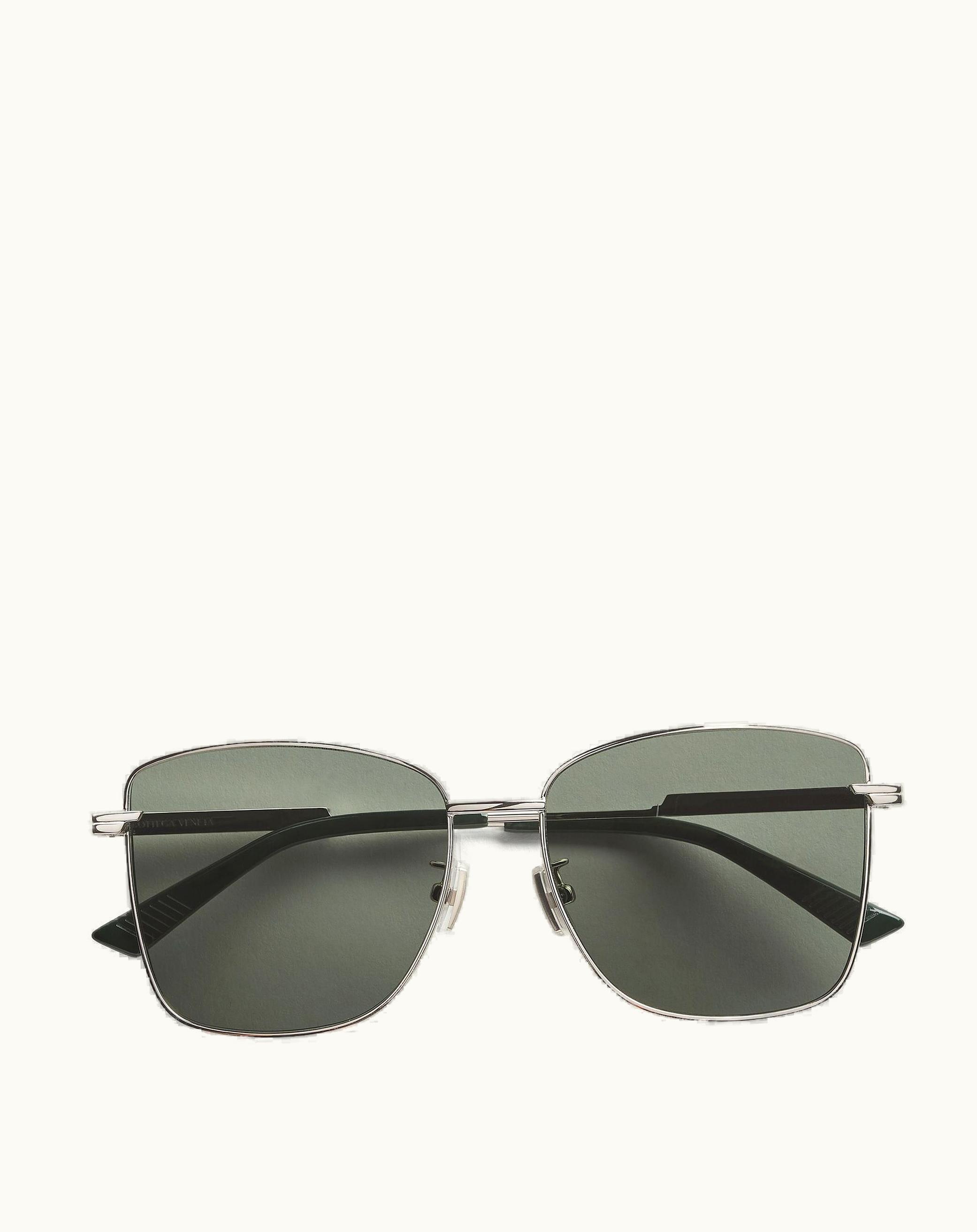 Bottega Veneta Bottega Veneta Women's Classic Square Sunglasses In Silver / Green