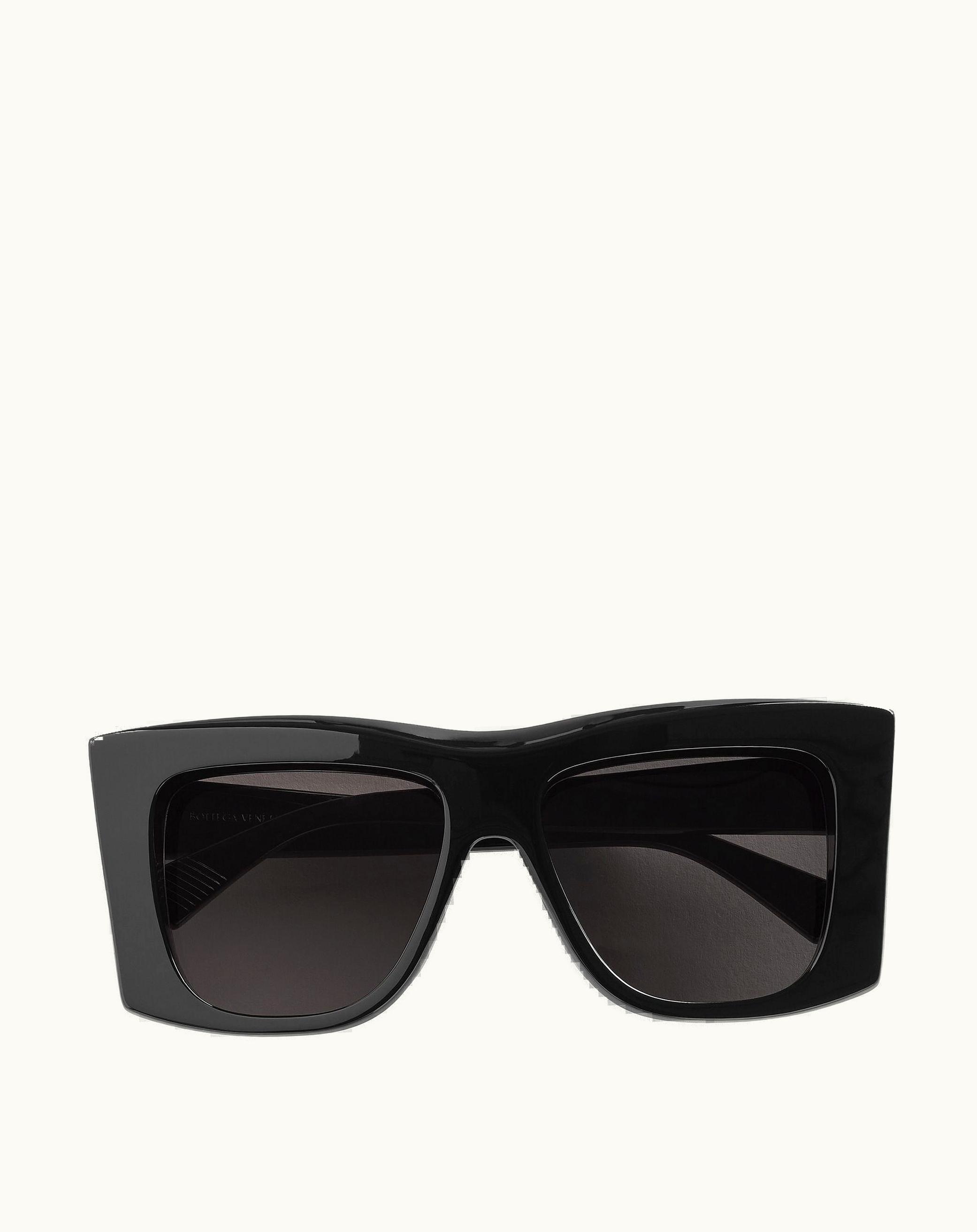 Bottega Veneta Bottega Veneta Women's Visor Recycled Acetate Square Sunglasses In Black / Grey