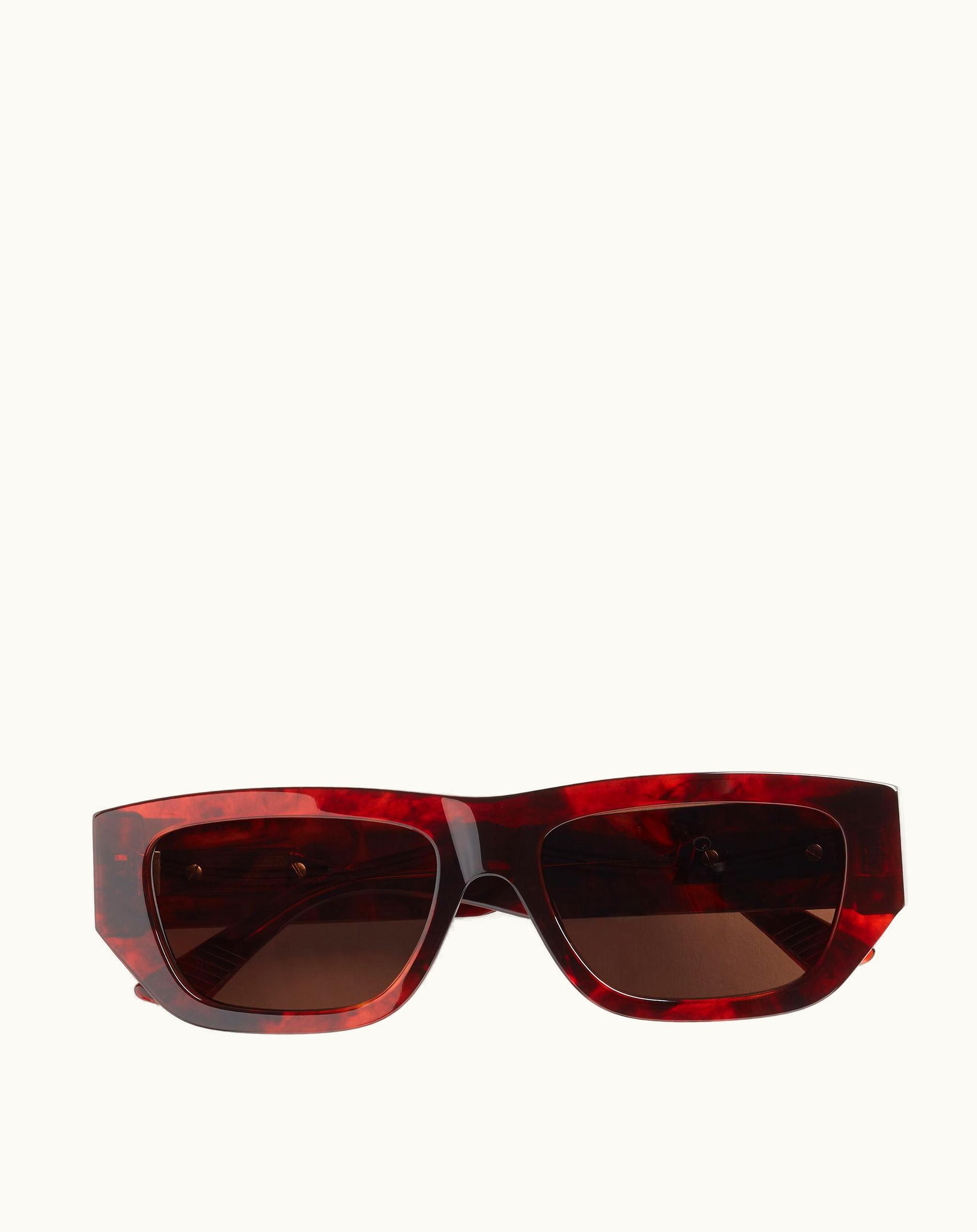 Bottega Veneta Bottega Veneta Bolt Recycled Acetate Rectangular Sunglasses In Havana / Brown