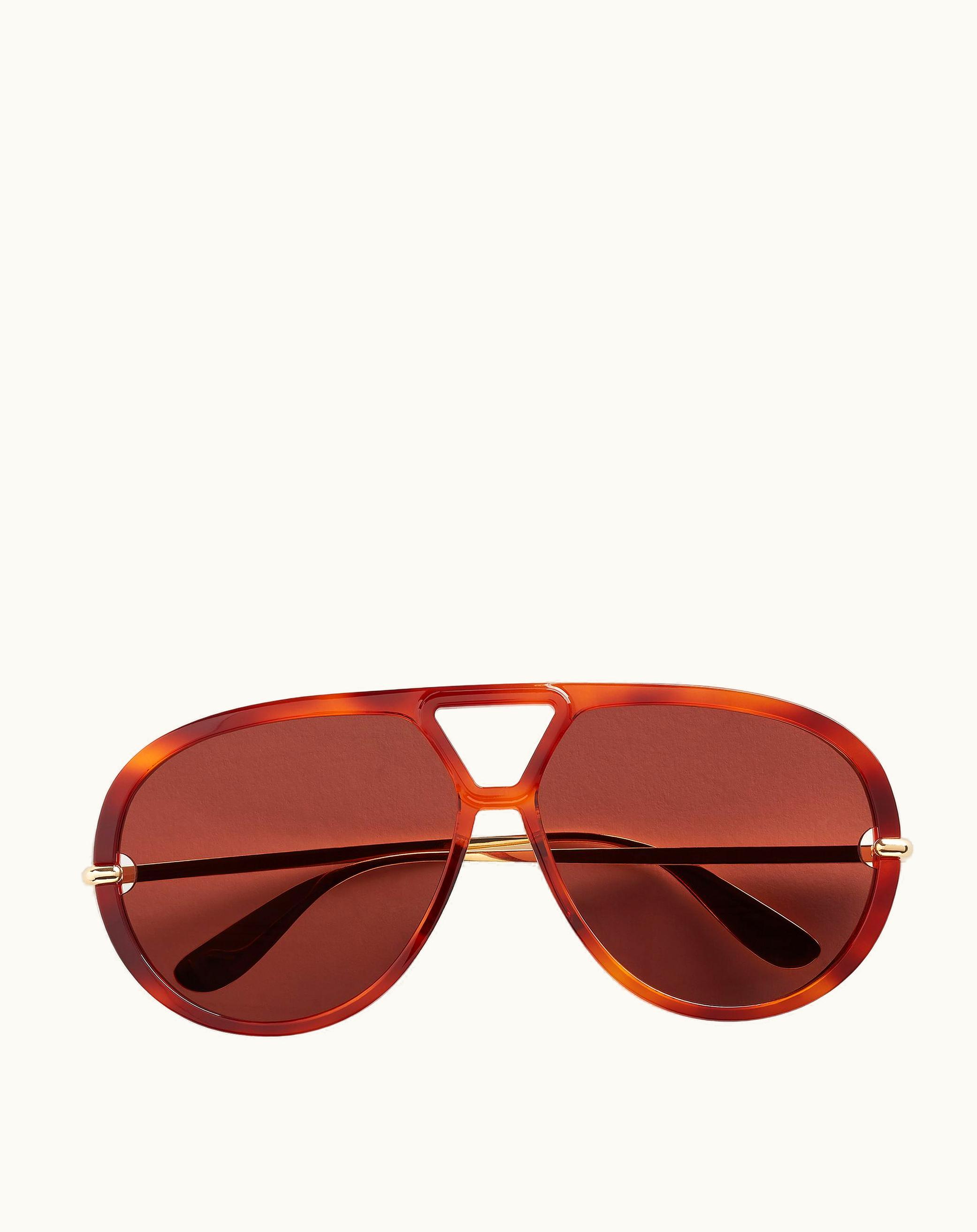 Bottega Veneta Bottega Veneta Classic Aviator Sunglasses In Havana / Brown