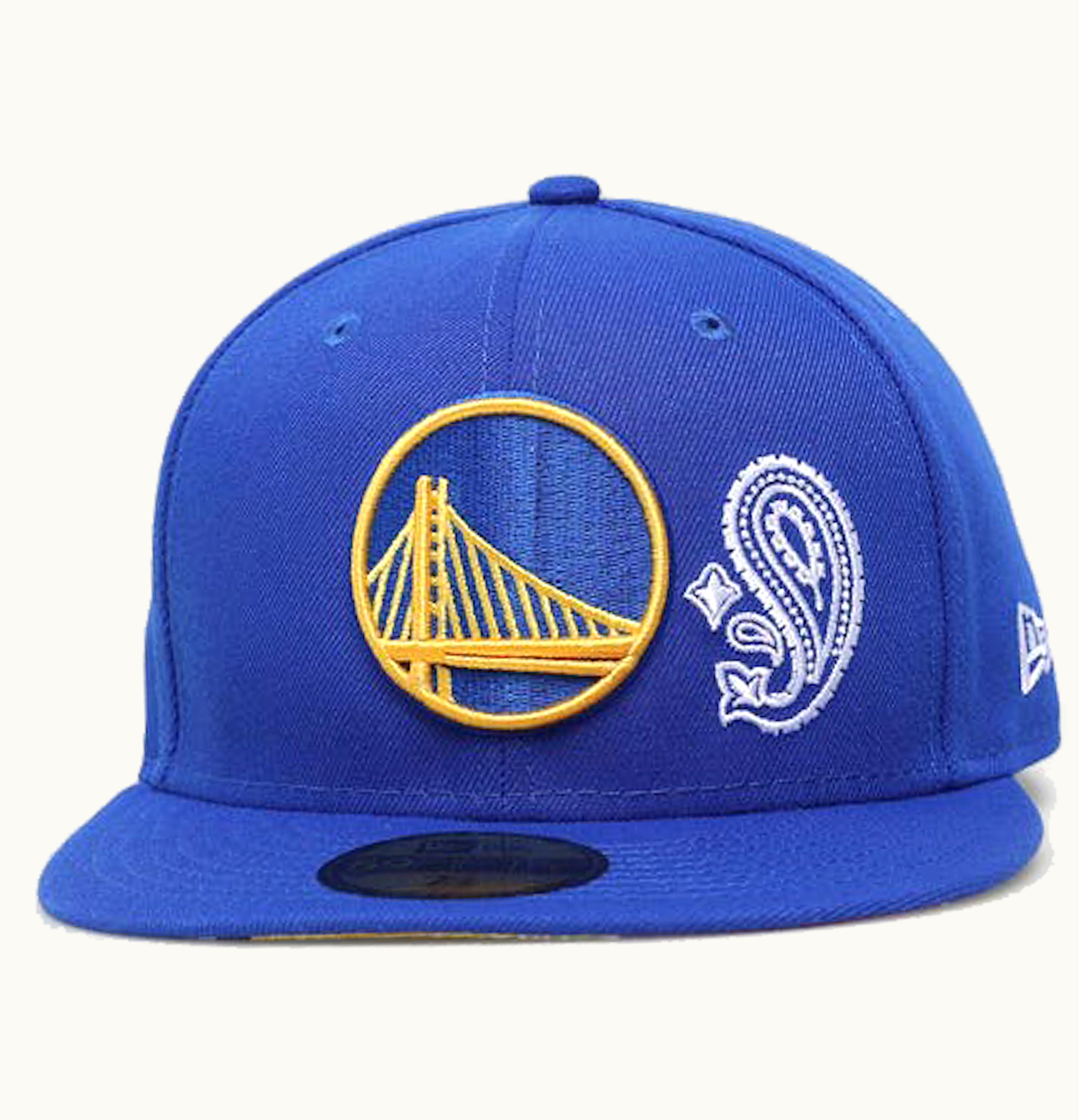 New Era New Era Golden State Warriors Patchwork Paisley Undervisor 59Fifty Fitted Hat Blue