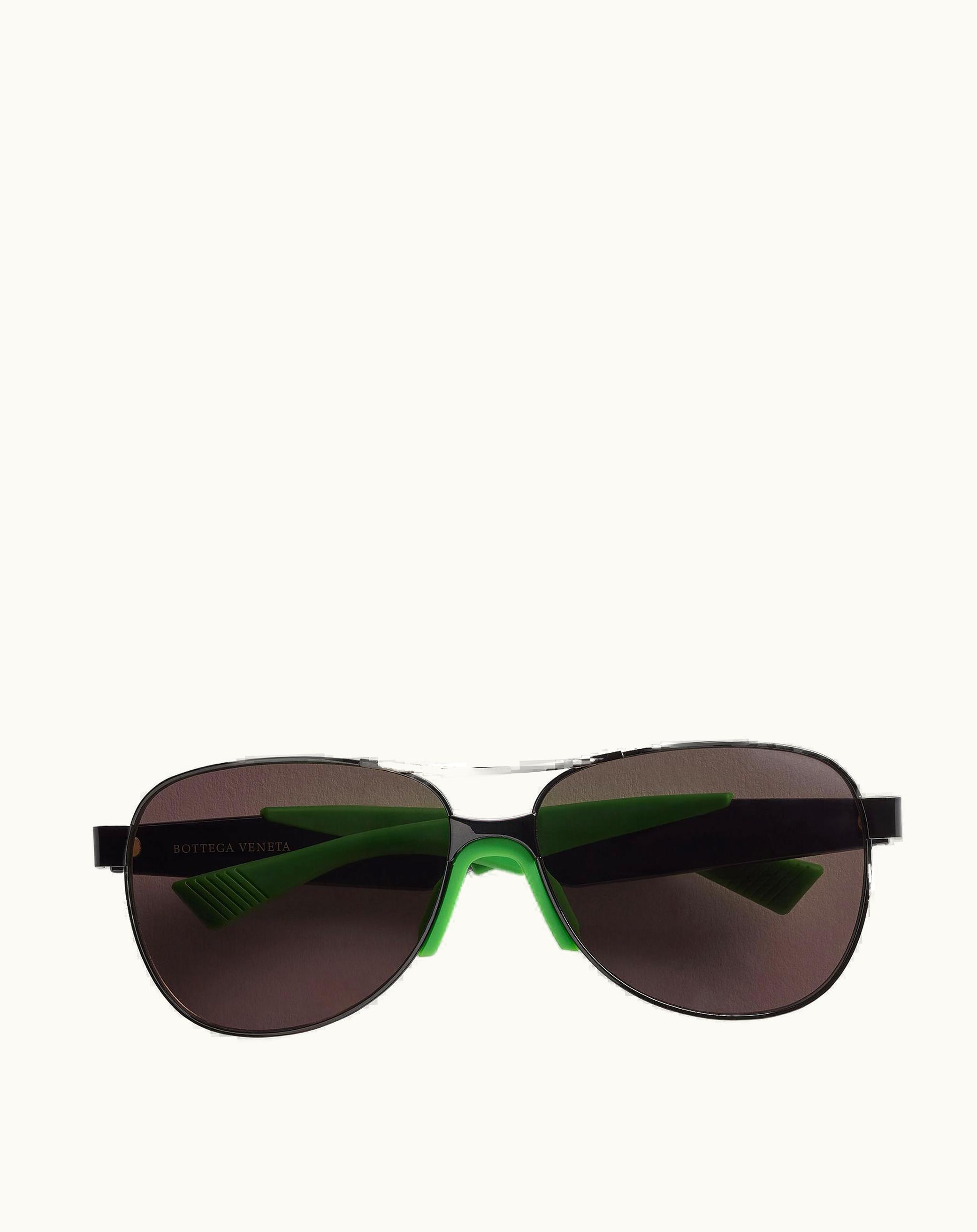 Bottega Veneta Bottega Veneta Mitre Metal Aviator Sunglasses In Black / Grey