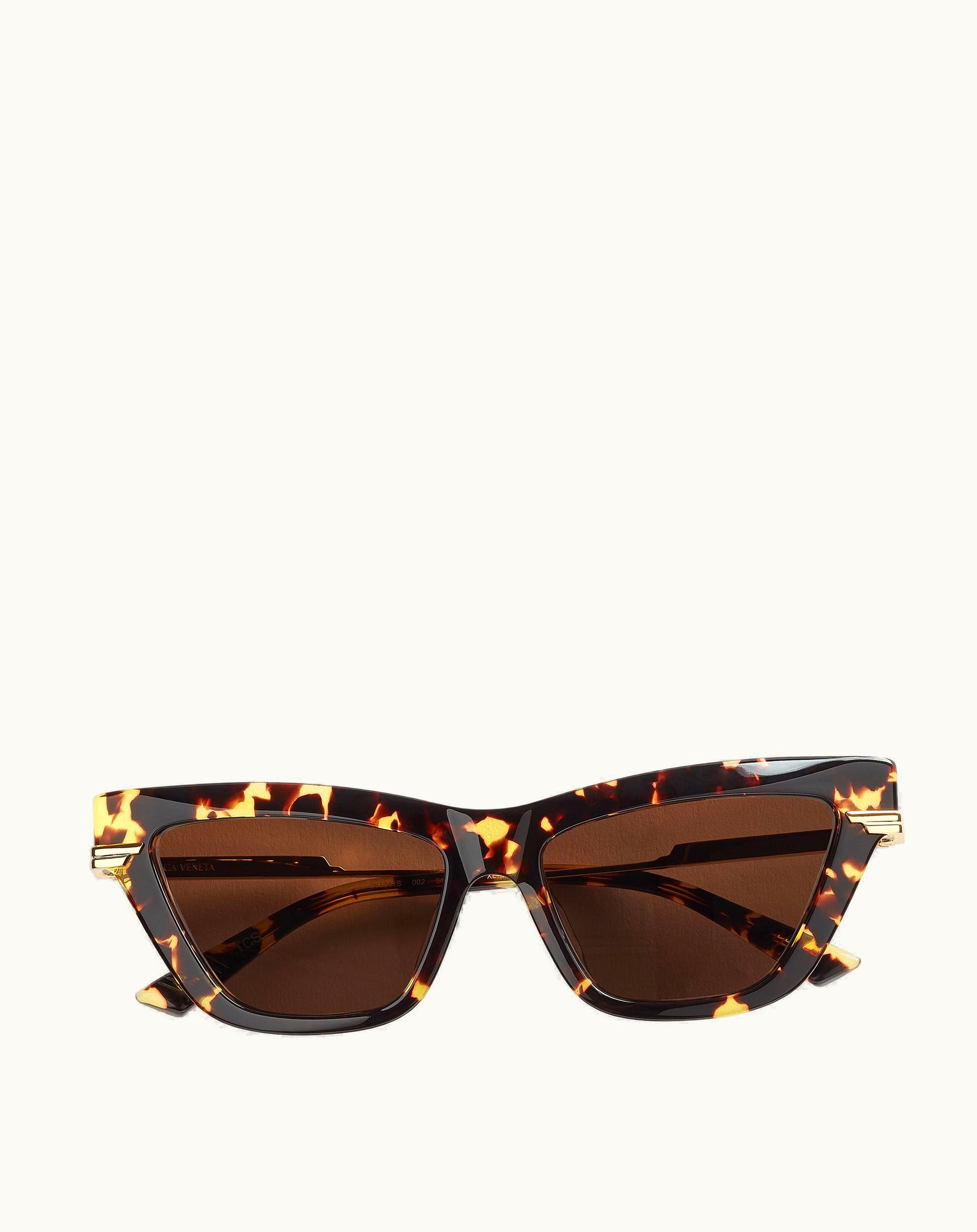 Bottega Veneta Bottega Veneta Women's Classic Acetate Cat Eye Sunglasses In Havana / Gold / Brown