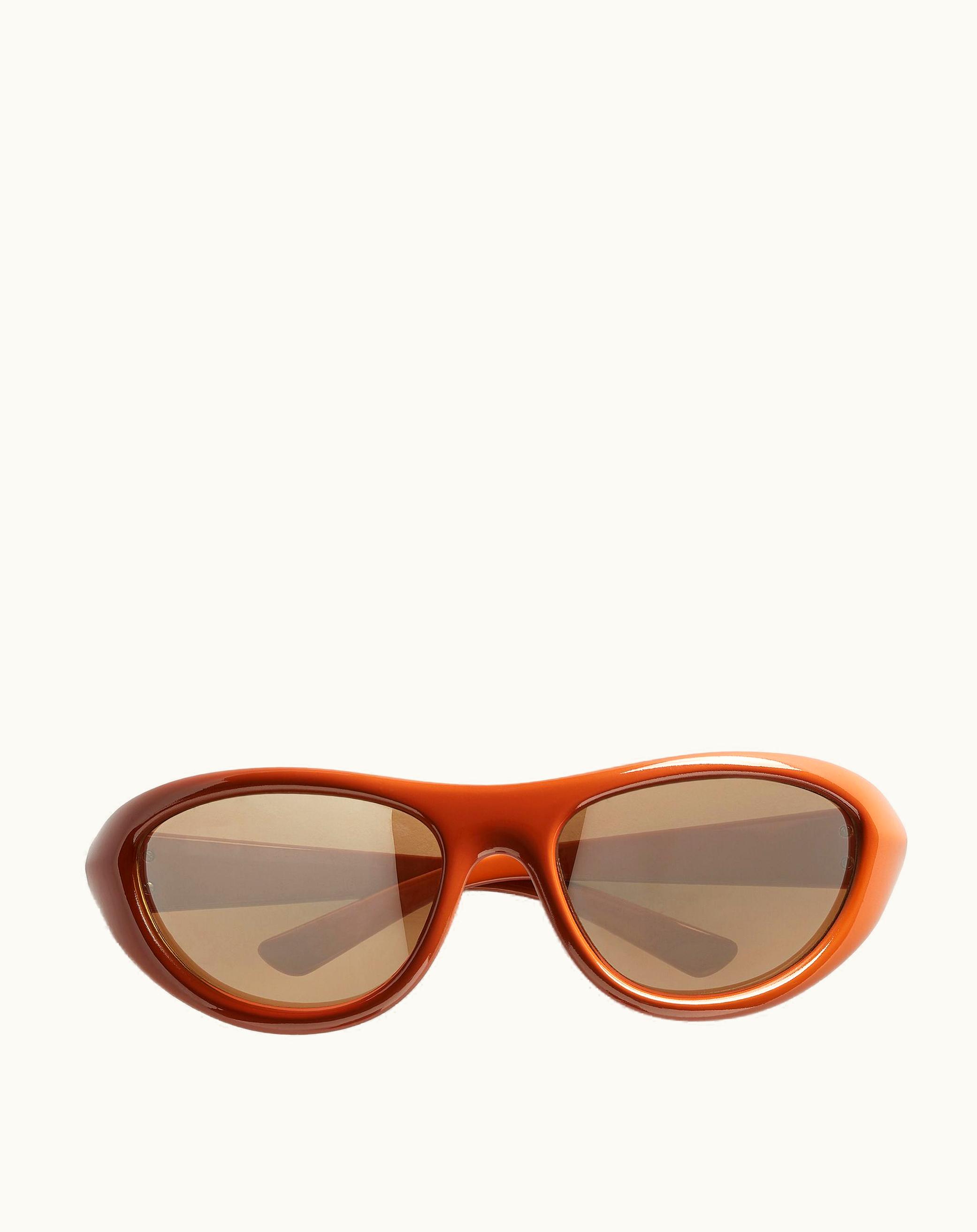 Bottega Veneta Bottega Veneta Curve Sporty Cat Eye Injected Acetate Sunglasses In Brown / Grey