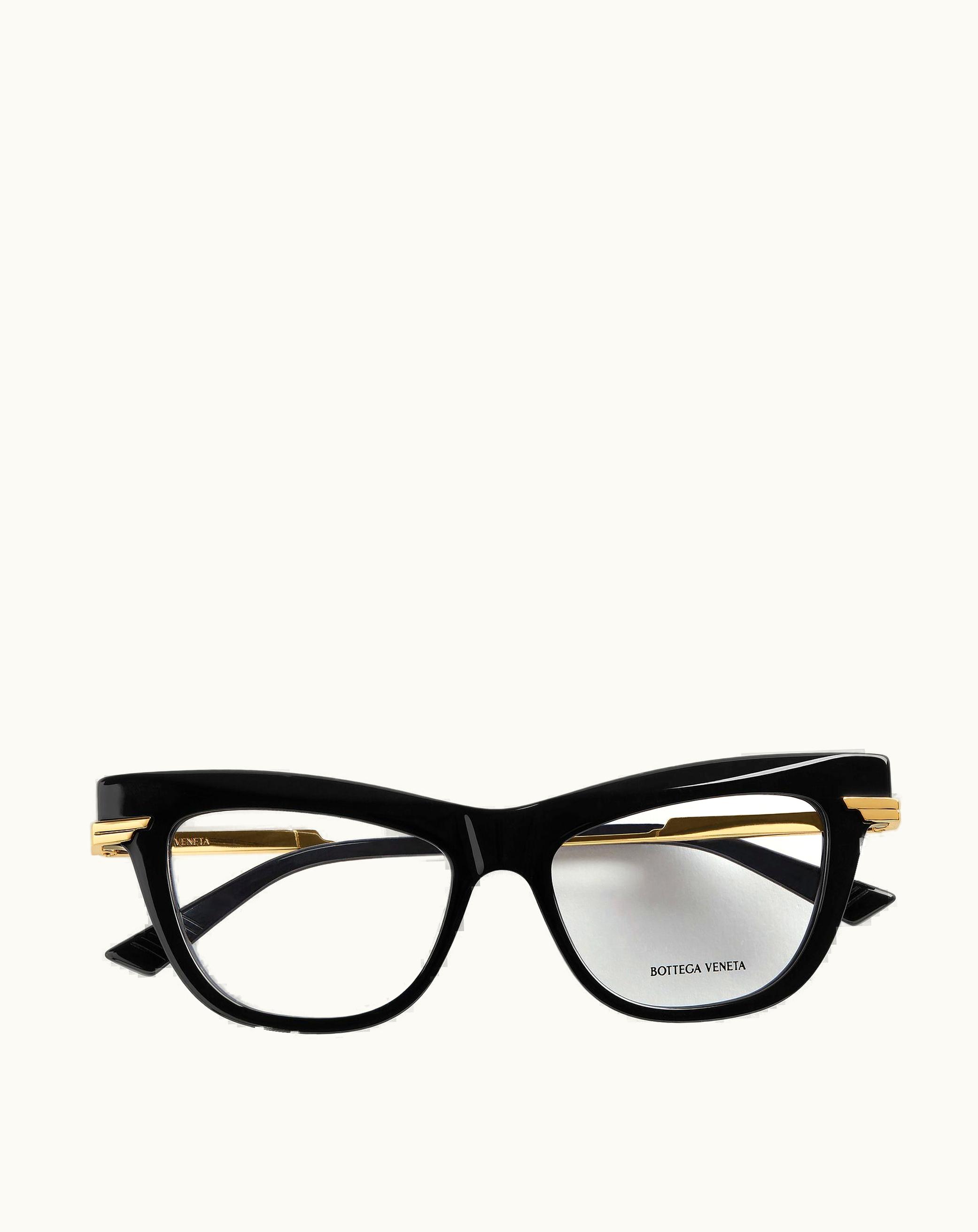 Bottega Veneta Bottega Veneta Women's Classic Recycled Acetate Cat Eye Eyeglasses In Black / Transparent