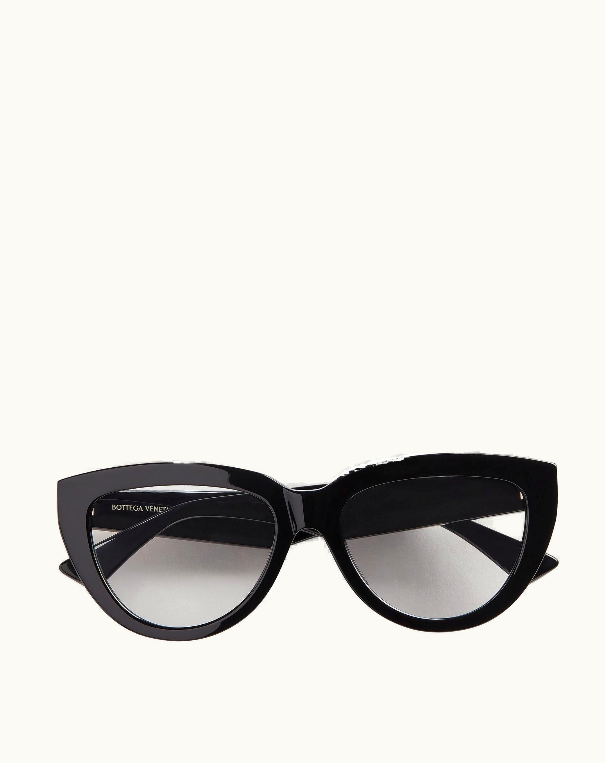 Bottega Veneta Bottega Veneta Women's Classic Recycled Acetate Cat Eye Eyeglasses In Black / Transparent Black/transparent