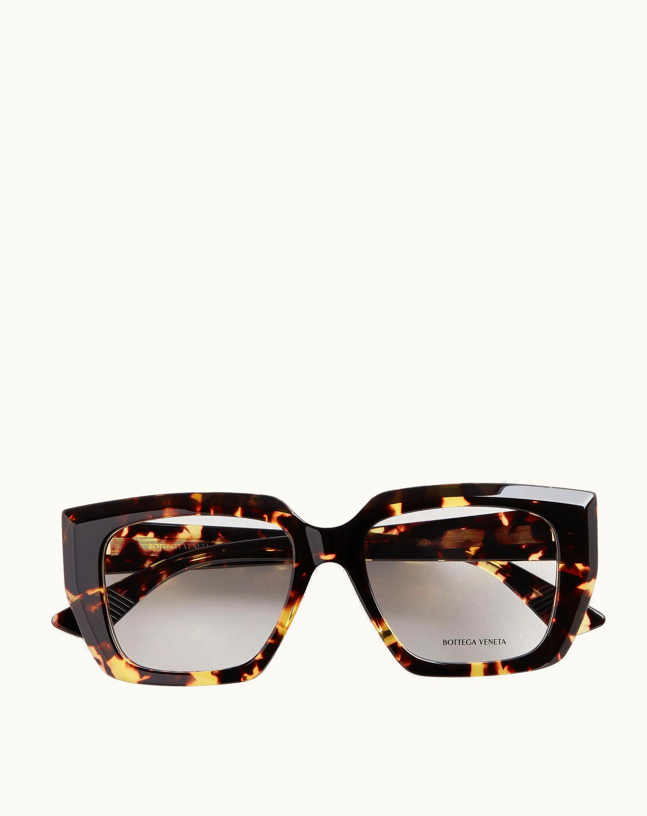 Bottega Veneta Bottega Veneta Women's Classic Acetate Square Eyeglasses In Havana / Transparent