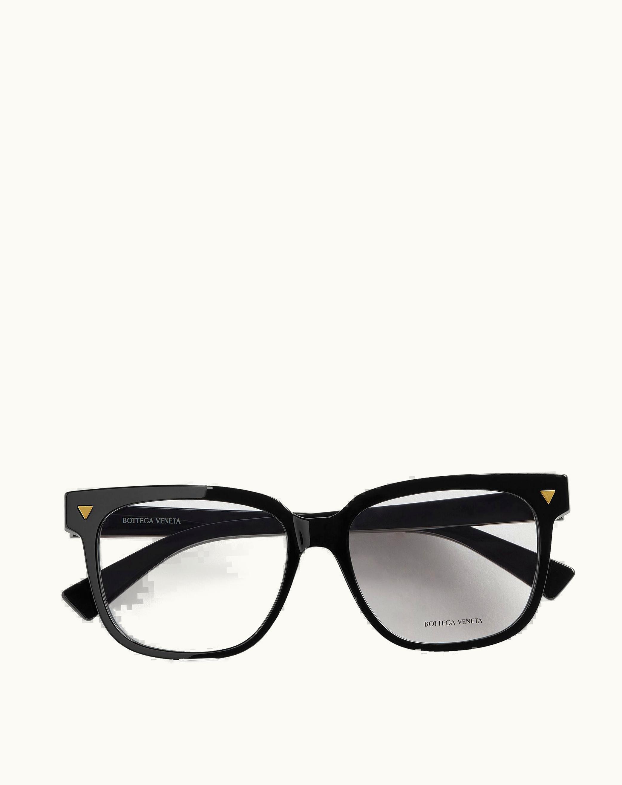 Bottega Veneta Bottega Veneta Women's Soft Recycled Acetate Square Eyeglasses In Black / Transparent