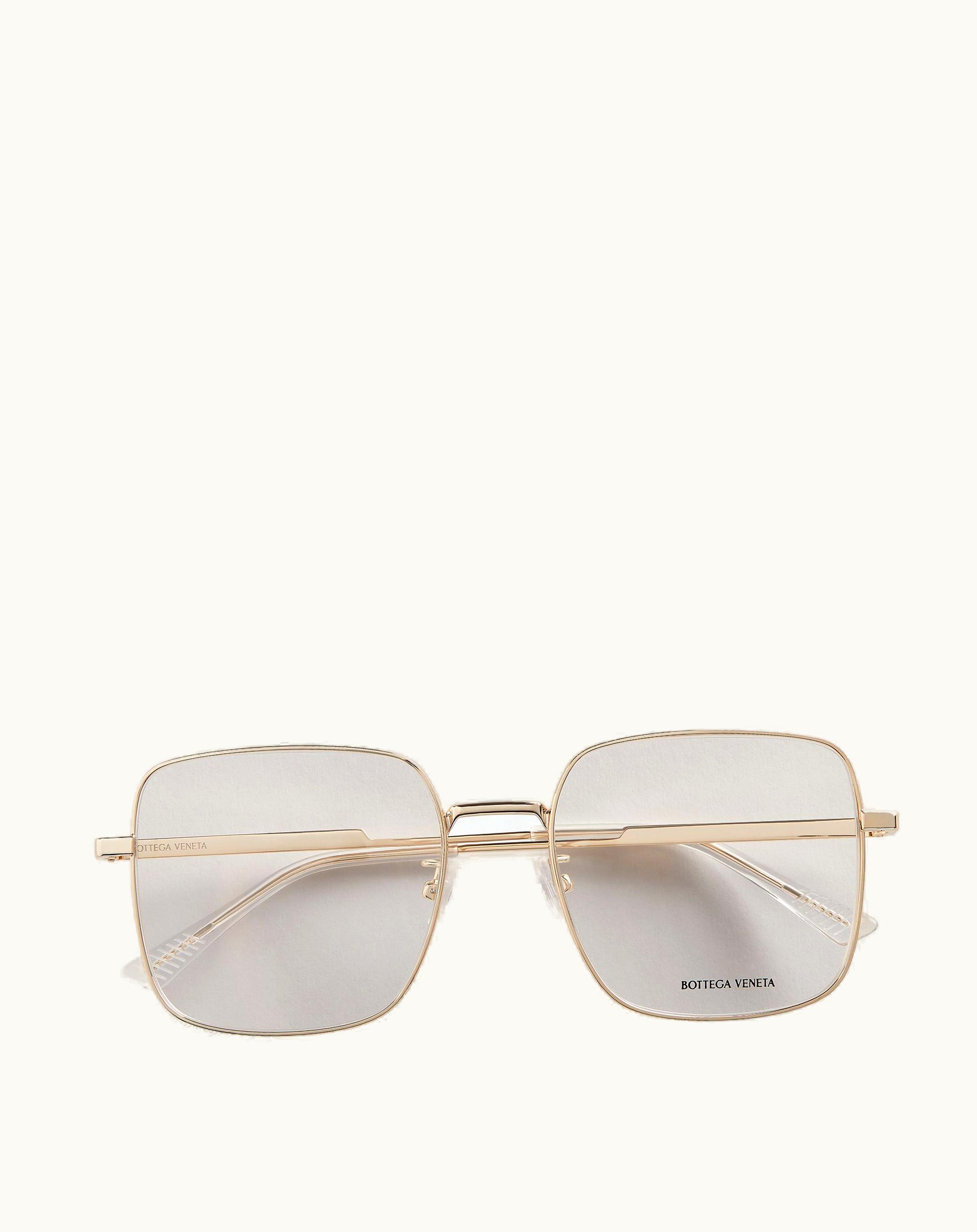 Bottega Veneta Bottega Veneta Women's Classic Metal Square Eyeglasses In Gold / Transparent