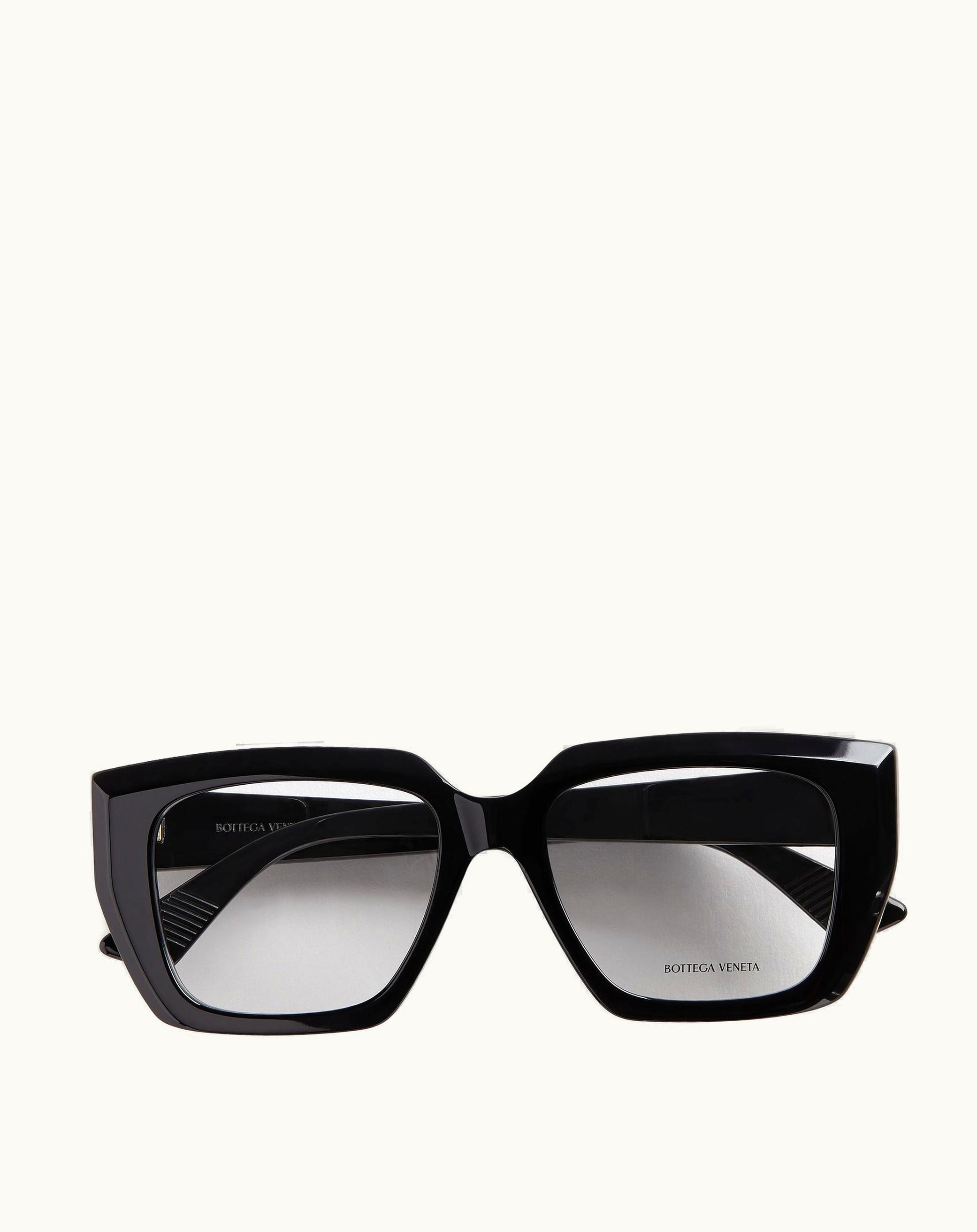 Bottega Veneta Bottega Veneta Women's Classic Acetate Square Eyeglasses In Black / Transparent