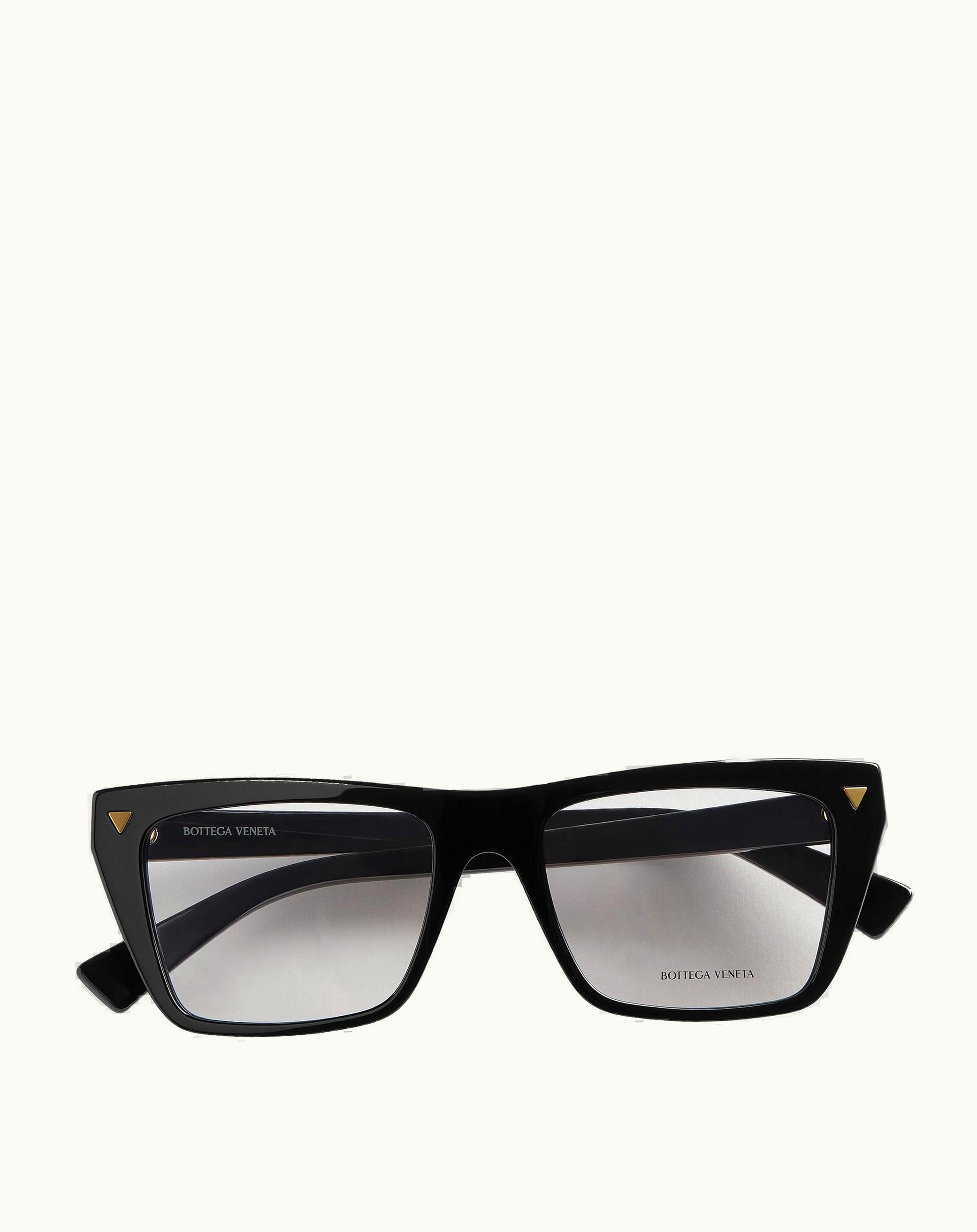 Bottega Veneta Bottega Veneta Soft Recycled Acetate Square Eyeglasses In Black / Transparent