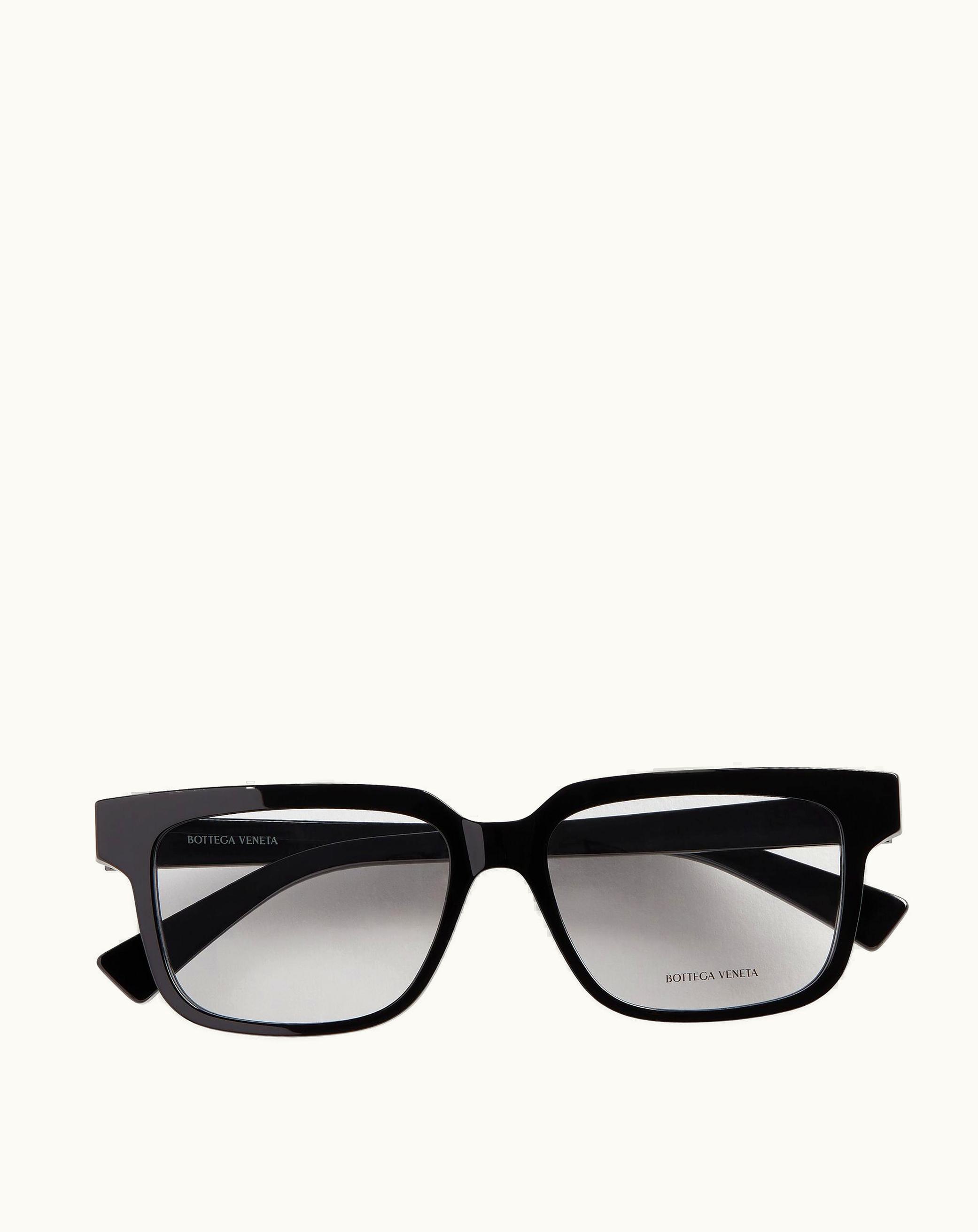 Bottega Veneta Bottega Veneta Men's Soft Recycled Acetate Square Eyeglasses In Black / Transparent