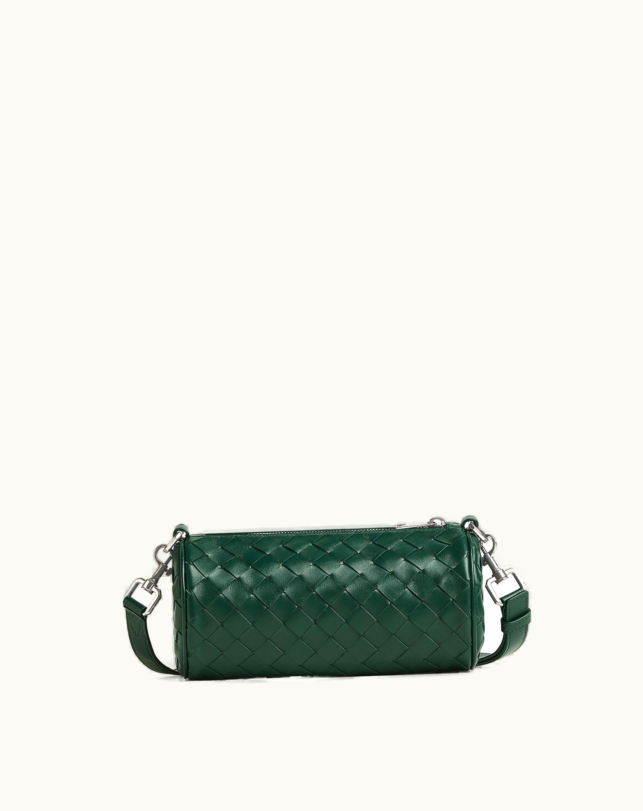 Bottega Veneta Bottega Veneta Men's Mini Intrecciato Barrel In Emerald Green