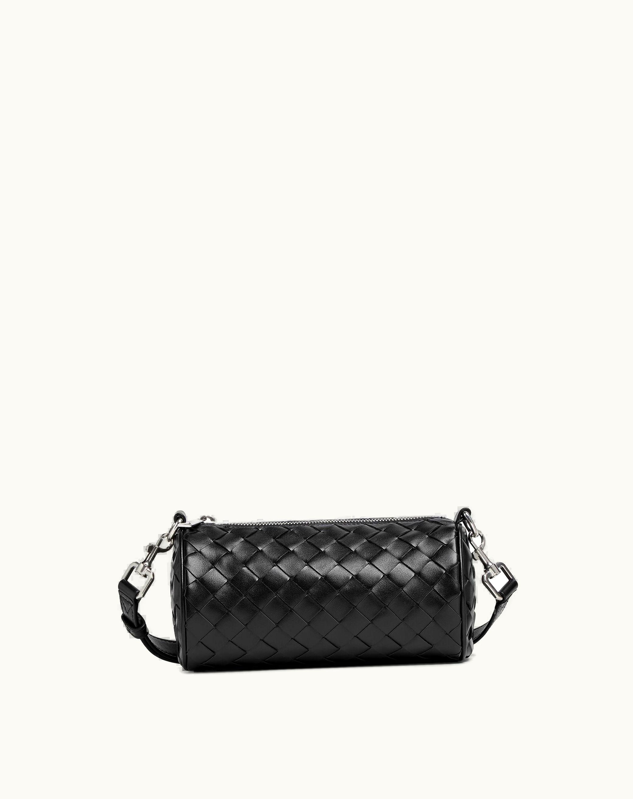 Bottega Veneta Bottega Veneta Men's Mini Intrecciato Barrel In Black