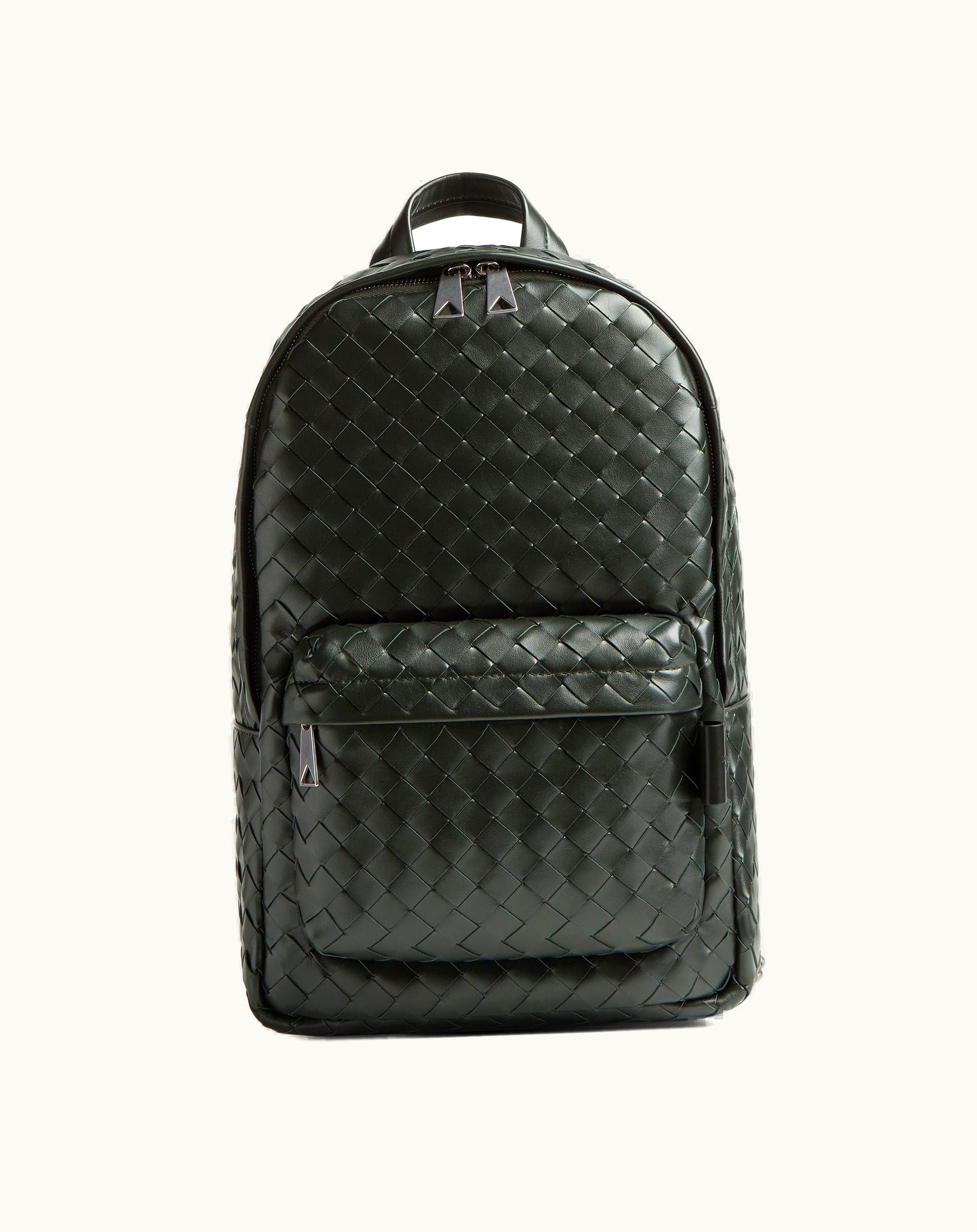Bottega Veneta Bottega Veneta Men's Small Intrecciato Backpack In Dark Green