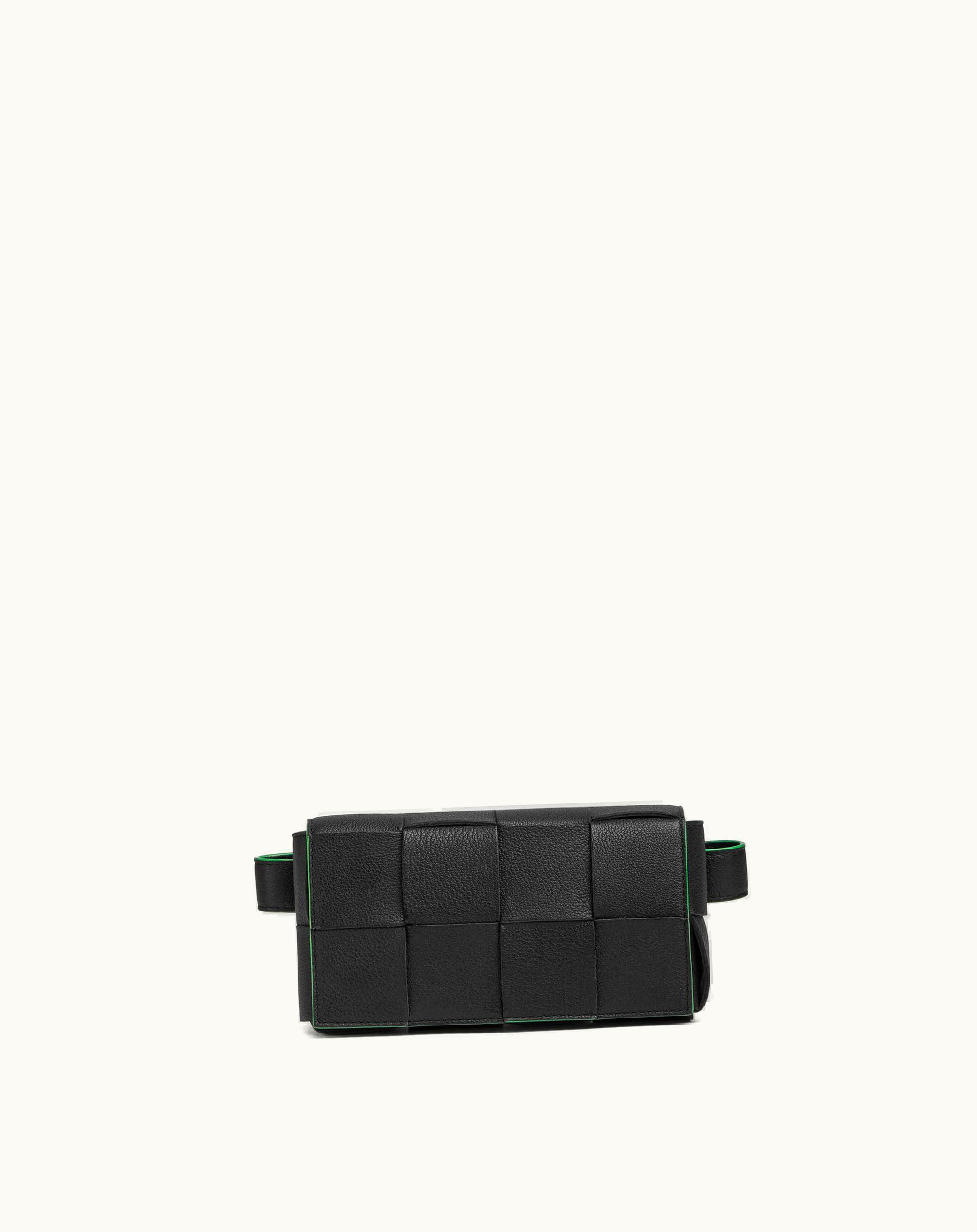 Bottega Veneta Bottega Veneta Cassette Belt Bag In Black / Parakeet
