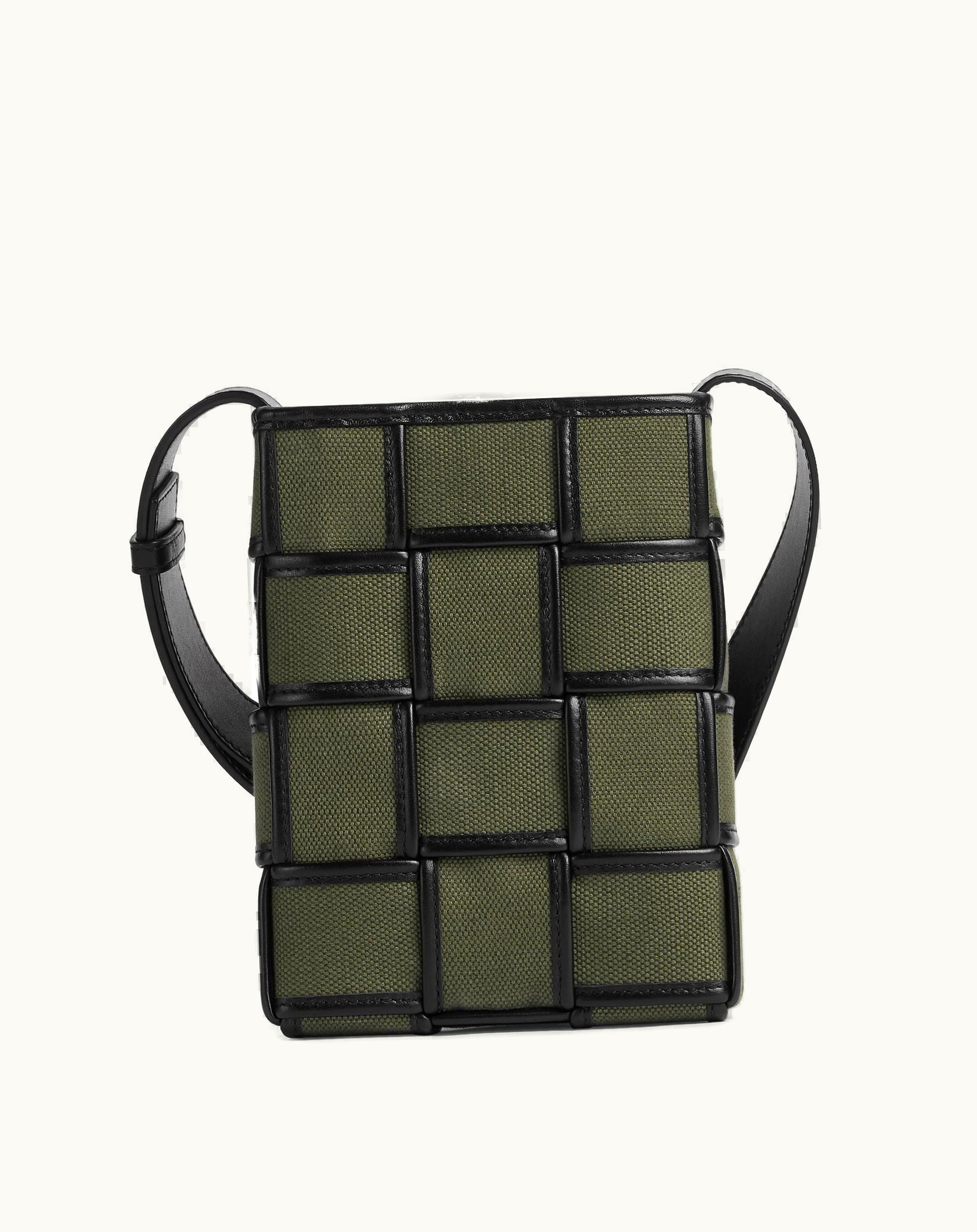 Bottega Veneta Bottega Veneta Men's Mini Cassette Cross-Body Bag In Crocodile / Black