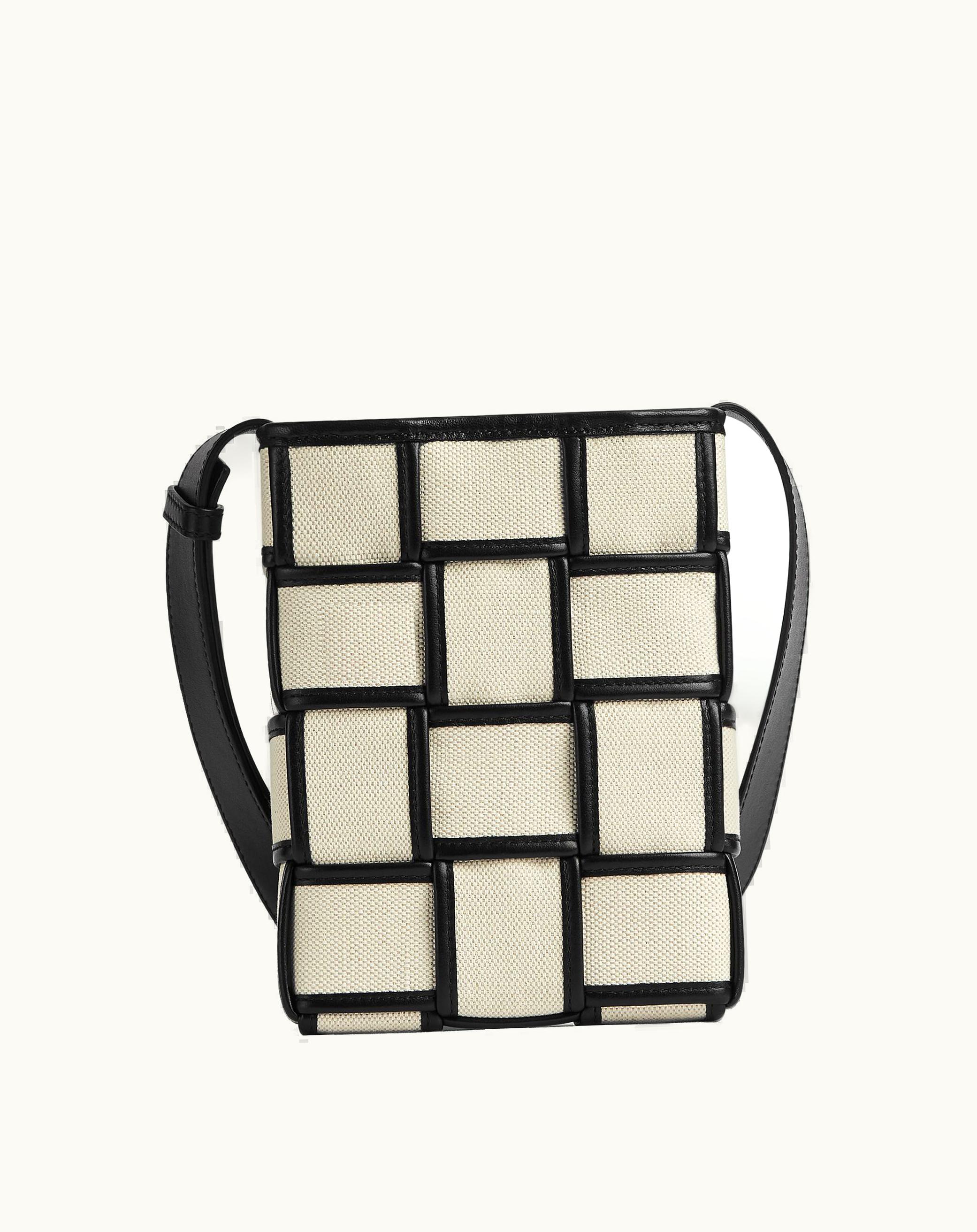 Bottega Veneta Bottega Veneta Men's Mini Cassette Cross-Body Bag In Natural / Black