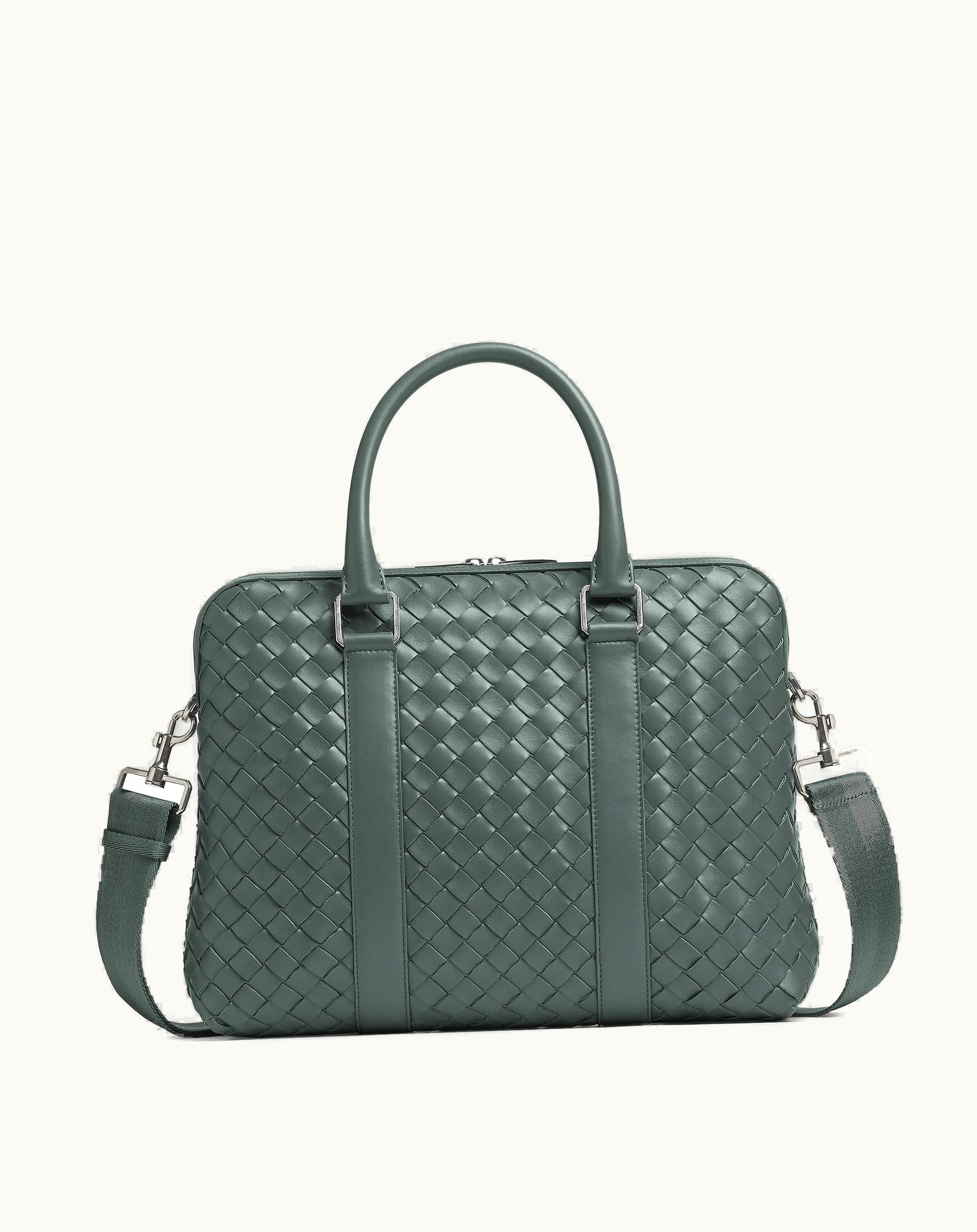 Bottega Veneta Bottega Veneta Men's Slim Intrecciato Briefcase In Slate