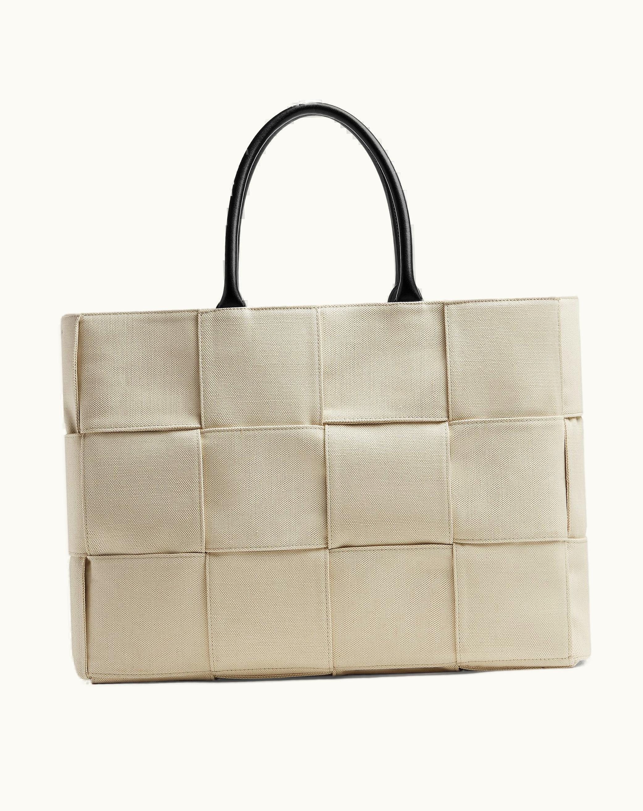 Bottega Veneta Bottega Veneta Men's Large Arco Tote Bag In Beige / Black