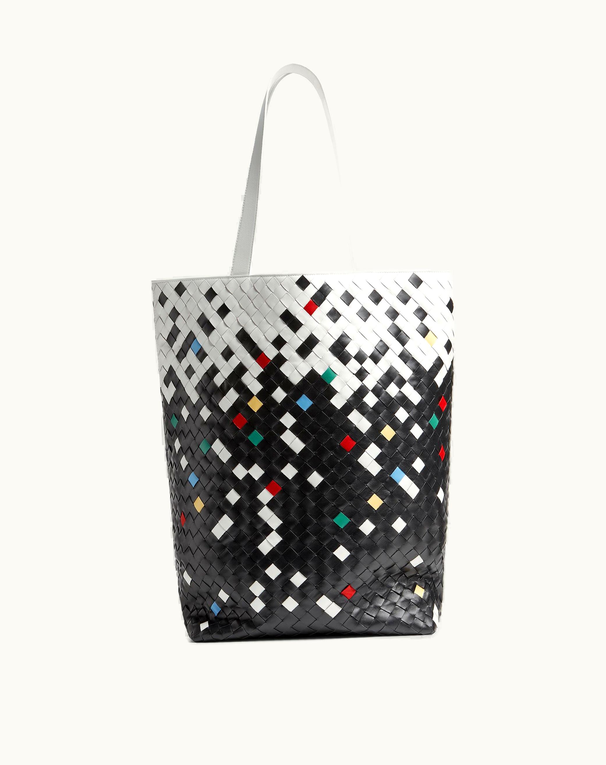 Bottega Veneta Bottega Veneta Men's Large Intrecciato Tote Bag In Harlequin / White