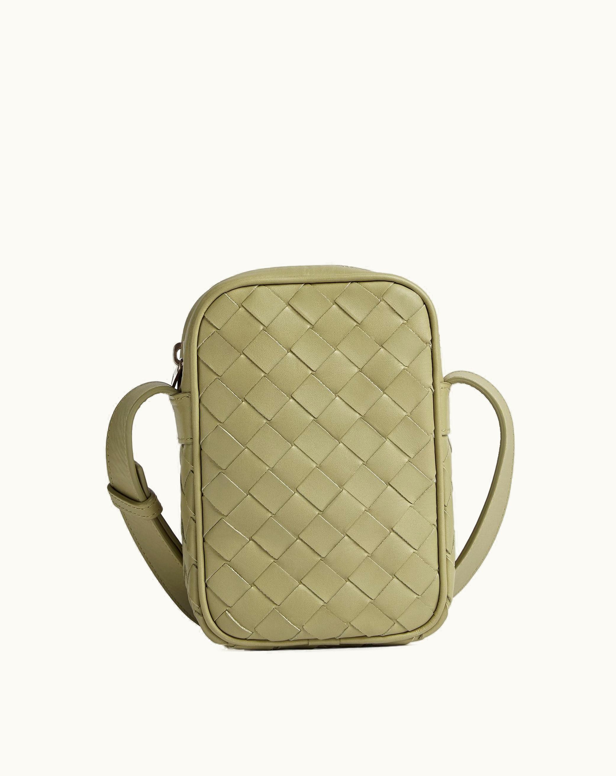 Bottega Veneta Bottega Veneta Men's Mini Intrecciato Cross-Body Bag In Travertine