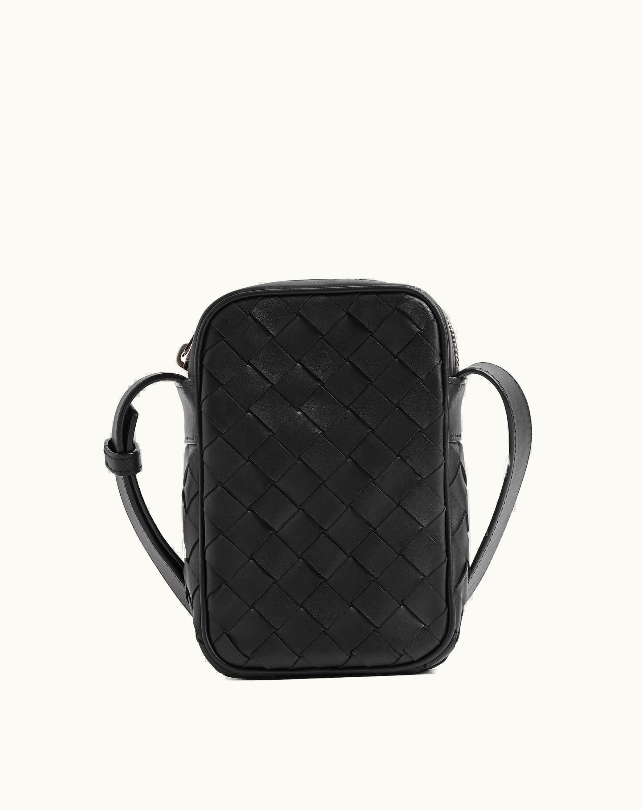 Bottega Veneta Bottega Veneta Men's Mini Intrecciato Cross-Body Bag In Black