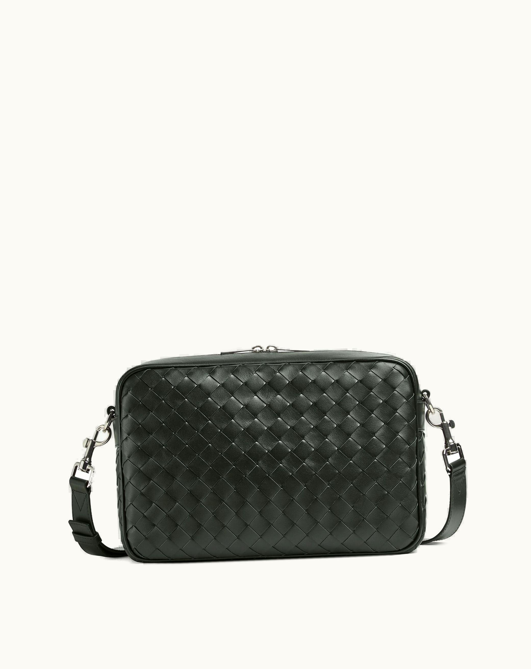 Bottega Veneta Bottega Veneta Men's Medium Intrecciato Camera Bag In Dark Green