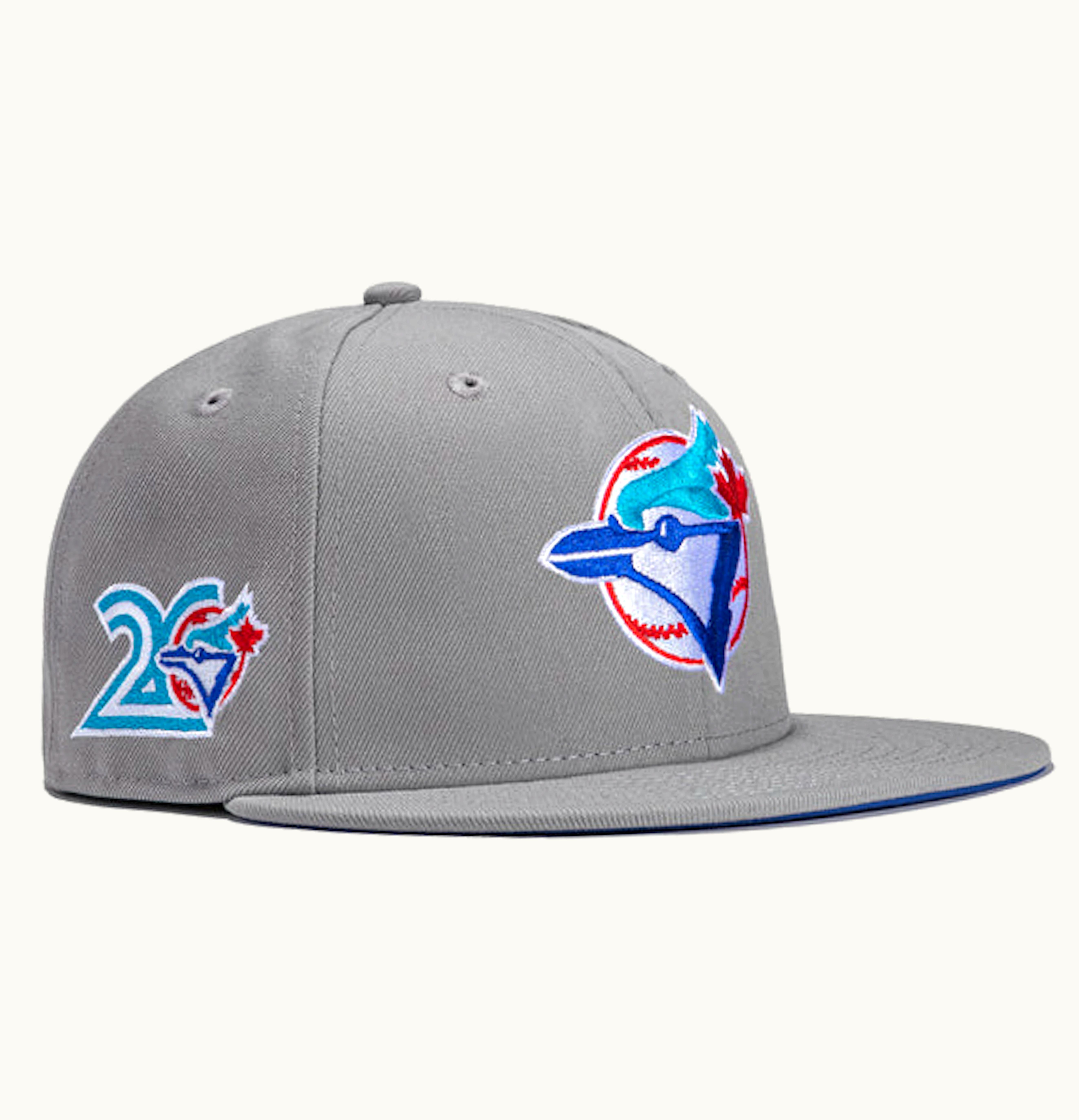 New Era New Era x Hat Club Exclusive Grey OTC Toronto Blue Jays 20th Anniversary Patch 59Fifty Fitted Hat Grey