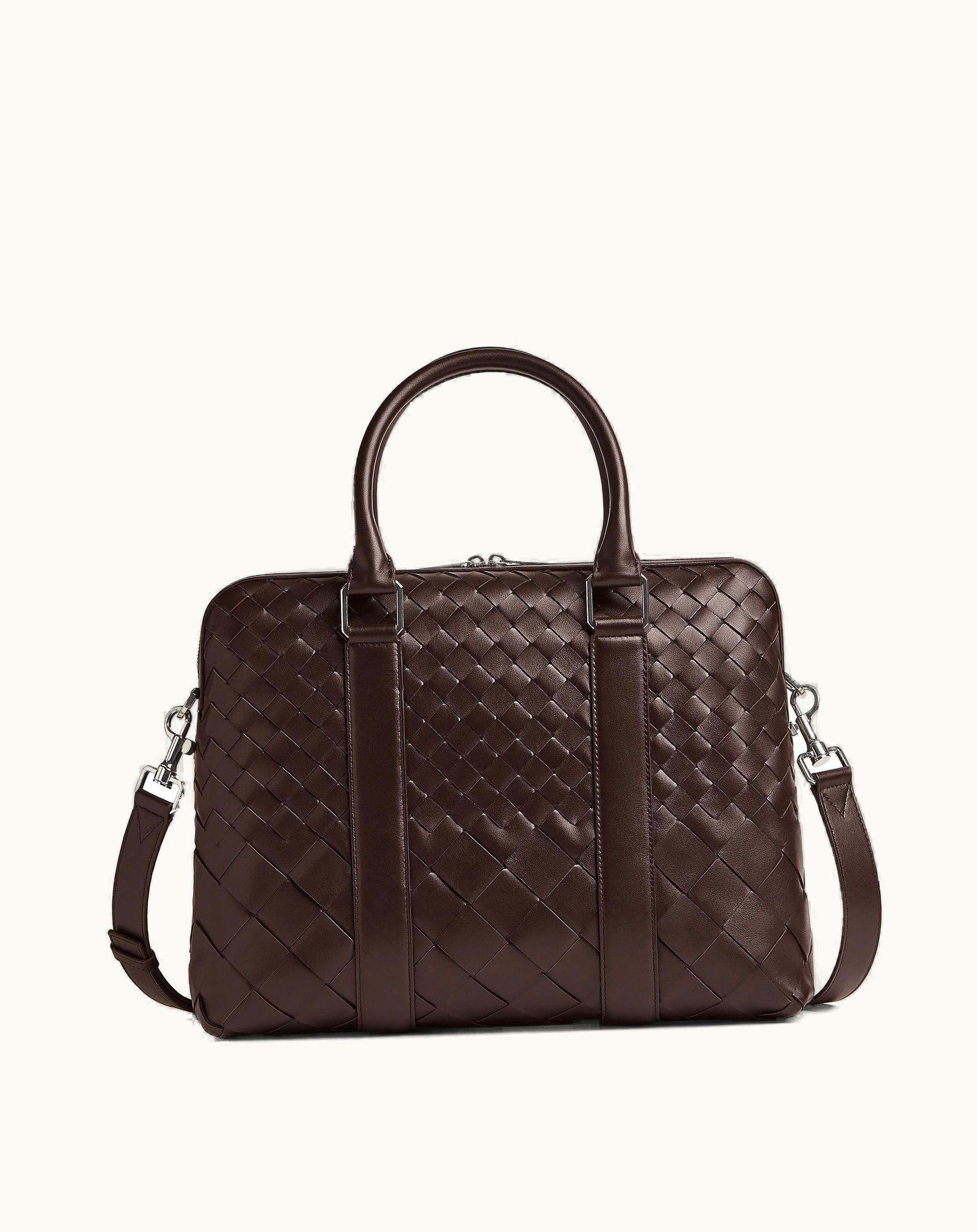 Bottega Veneta Bottega Veneta Men's Slim Intrecciato Briefcase In Fondant