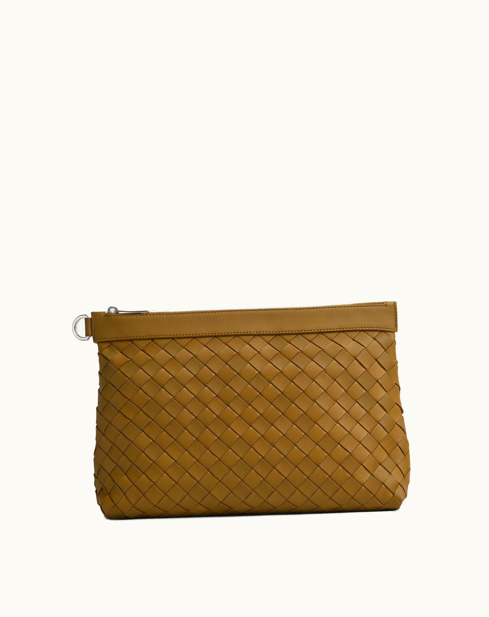 Bottega Veneta Bottega Veneta Medium Intrecciato Zipped Pouch In Acorn