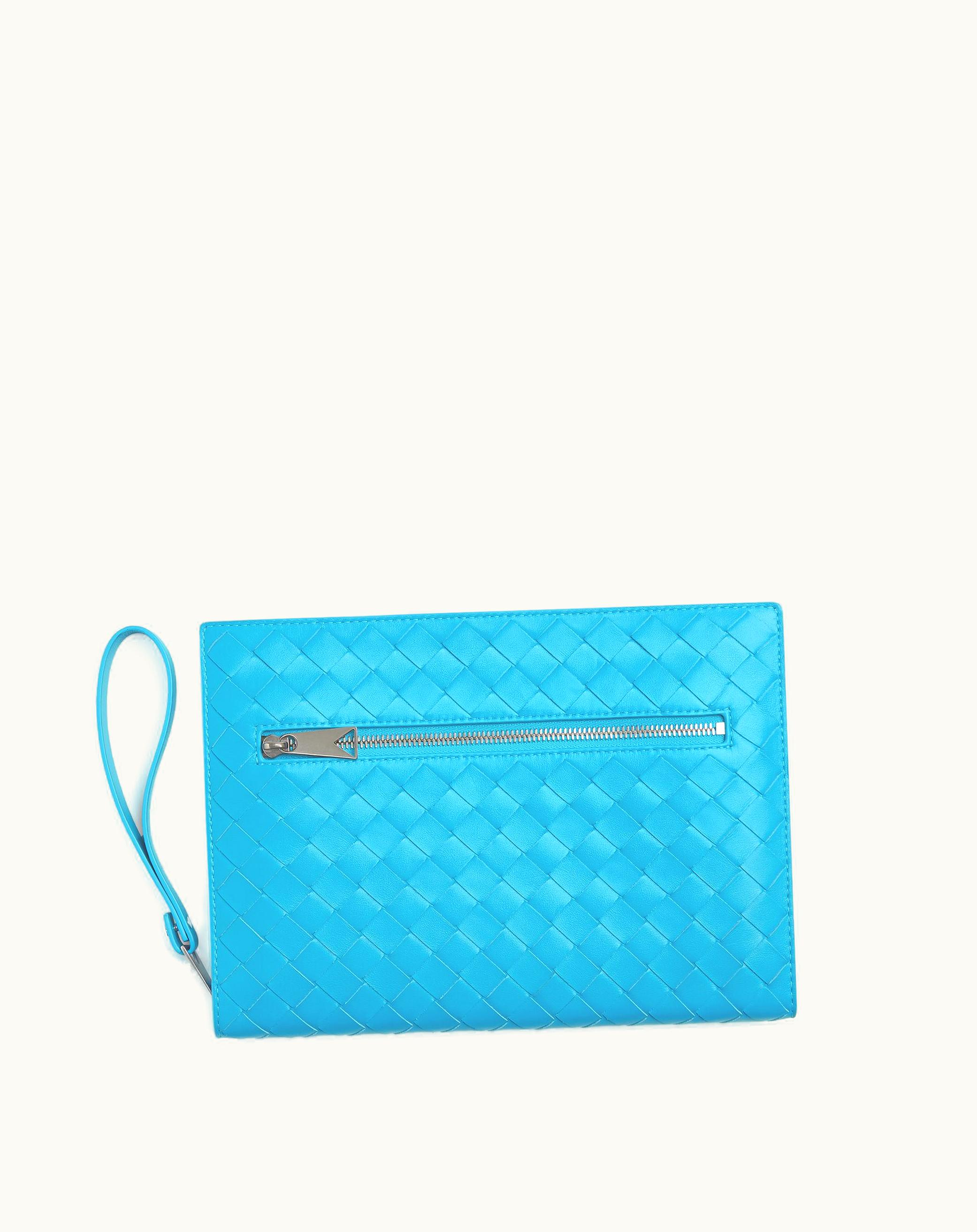 Bottega Veneta Bottega Veneta Small Intrecciato Document Case With Wristlet In Pool