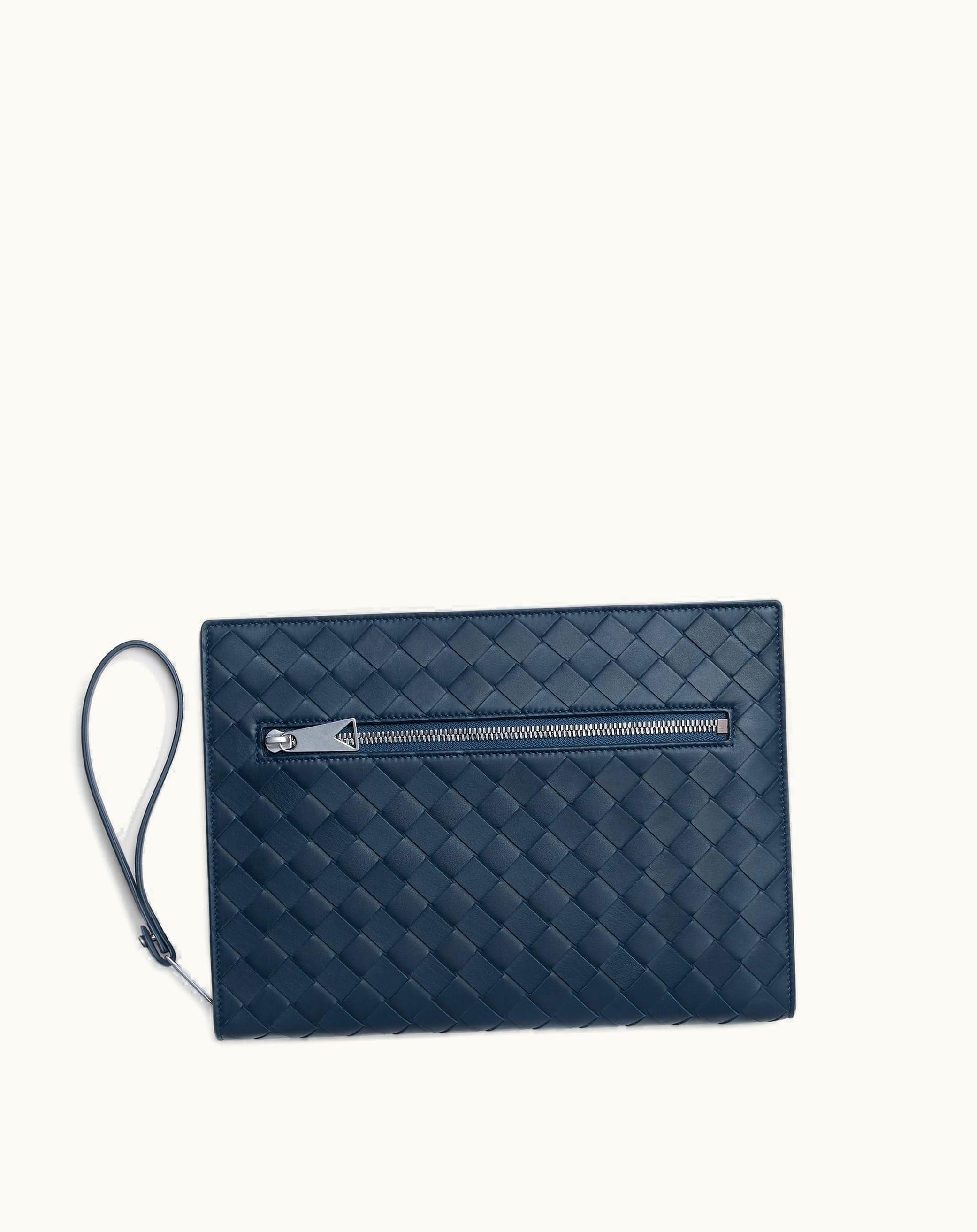 Bottega Veneta Bottega Veneta Small Intrecciato Document Case In Deep Blue