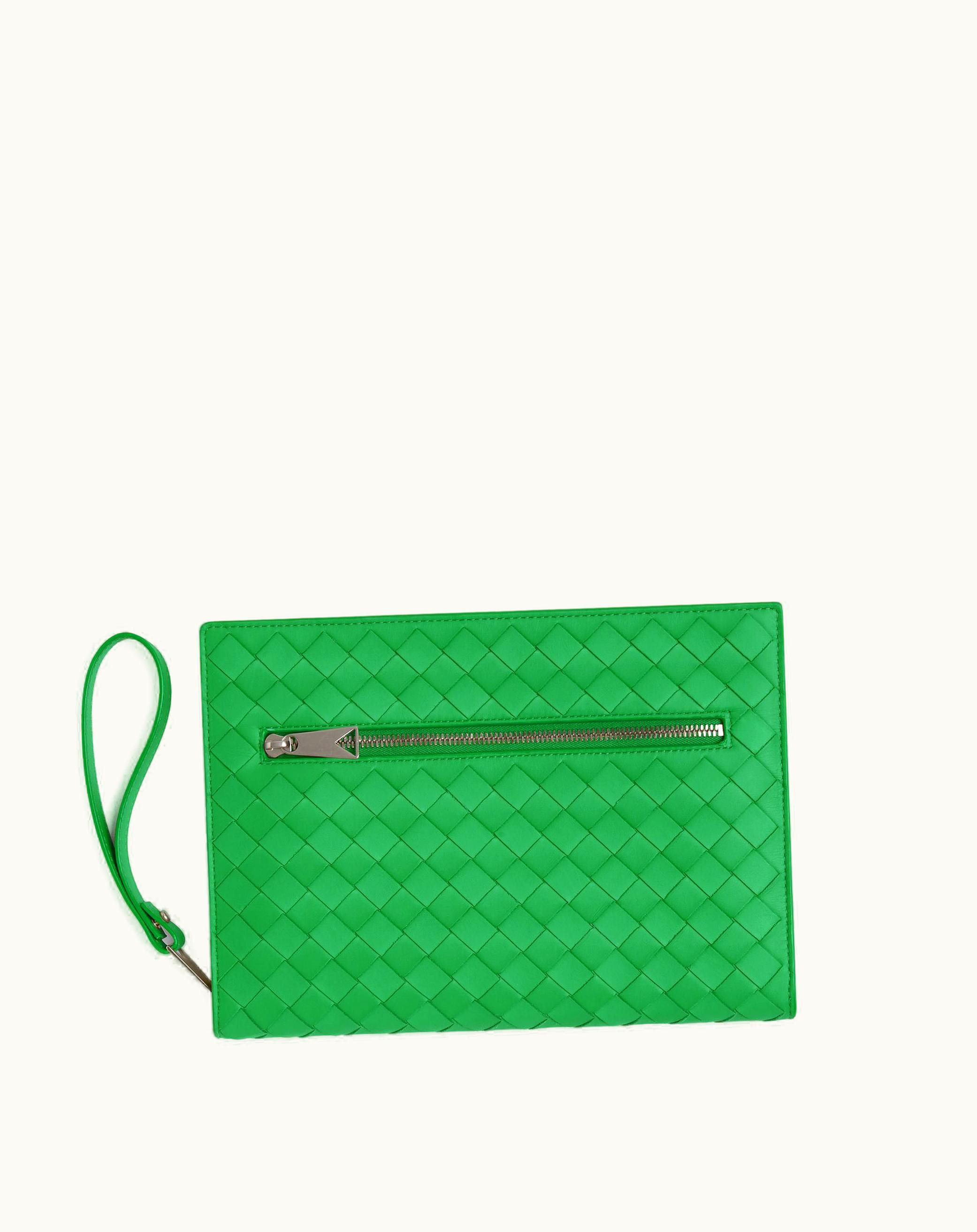 Bottega Veneta Bottega Veneta Men's Small Intrecciato Document Case In Parakeet