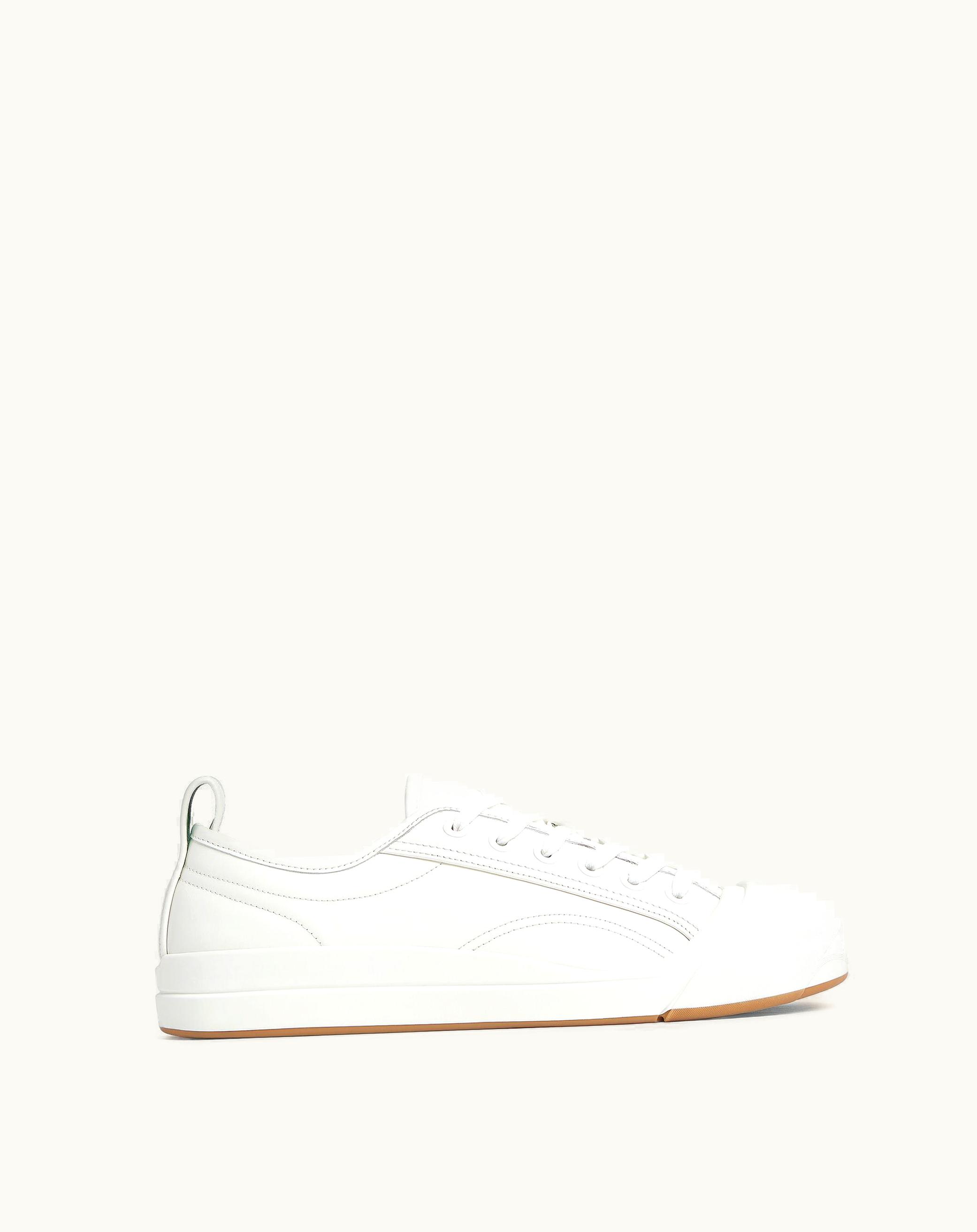 Bottega Veneta Bottega Veneta Men's Vulcan Leather Sneaker In Optic White