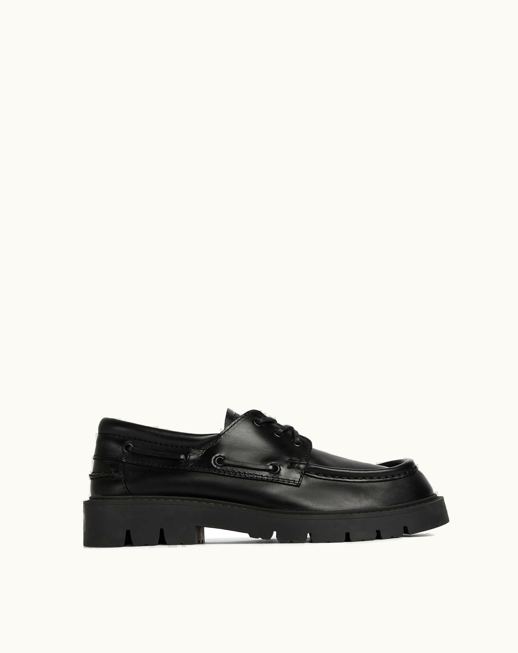 Bottega Veneta Bottega Veneta Men's Haddock Boat Shoe In Black